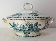 French Faience Soup Tureen with Floral Decoration, circa 1900