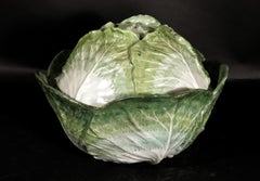 Sopera y Tapa de Col de la Fábrica Francesa de Loza de Estrasburgo