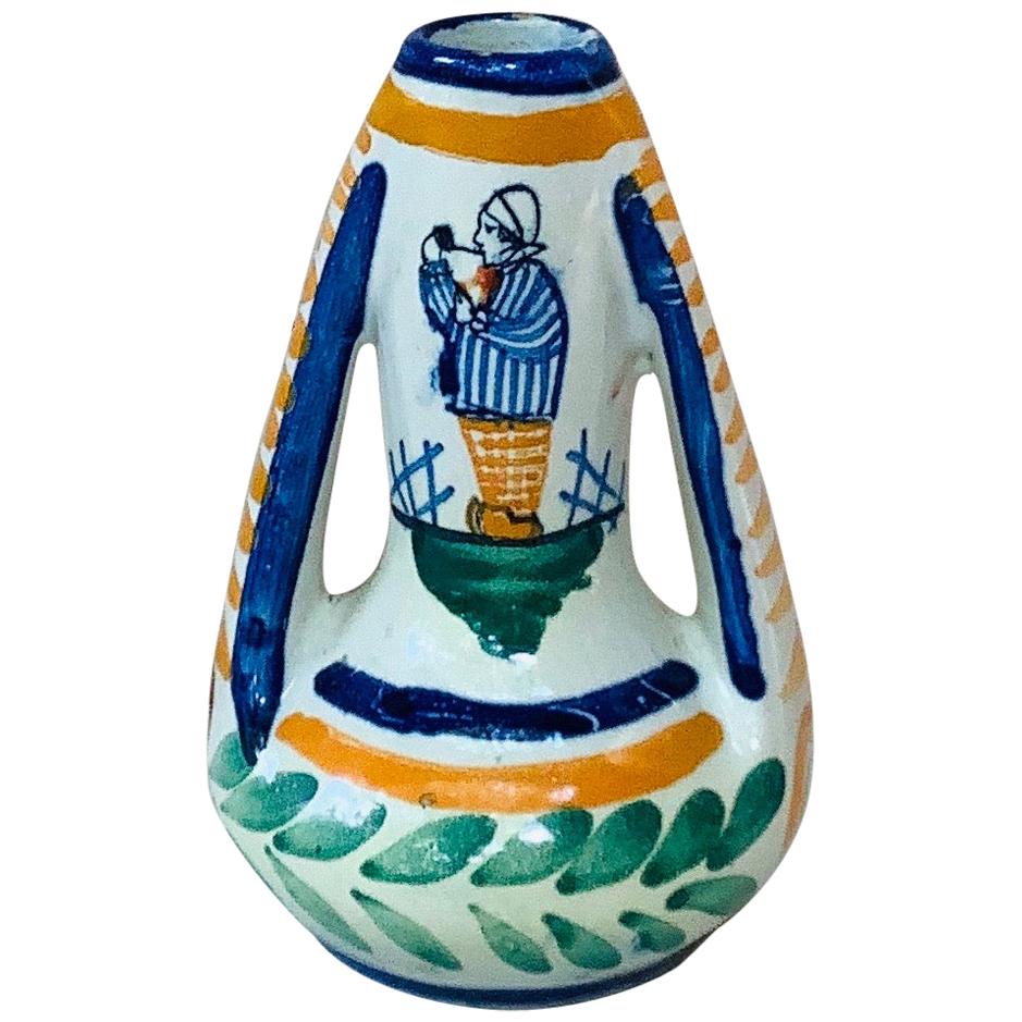 French Faience Triple Vase, circa 1900 For Sale 1