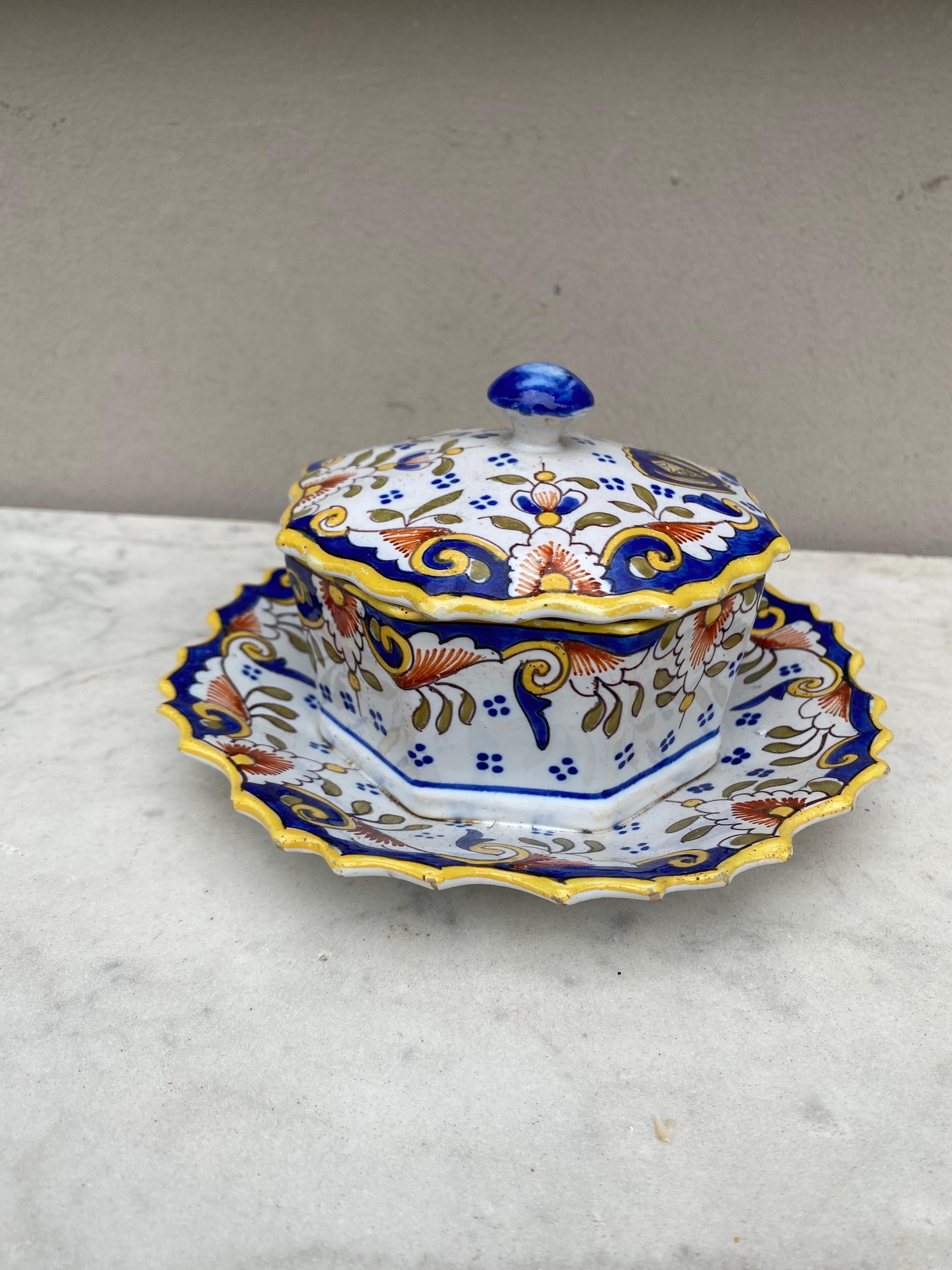 French Provincial French Faience Tureen Desvres, circa 1900 For Sale