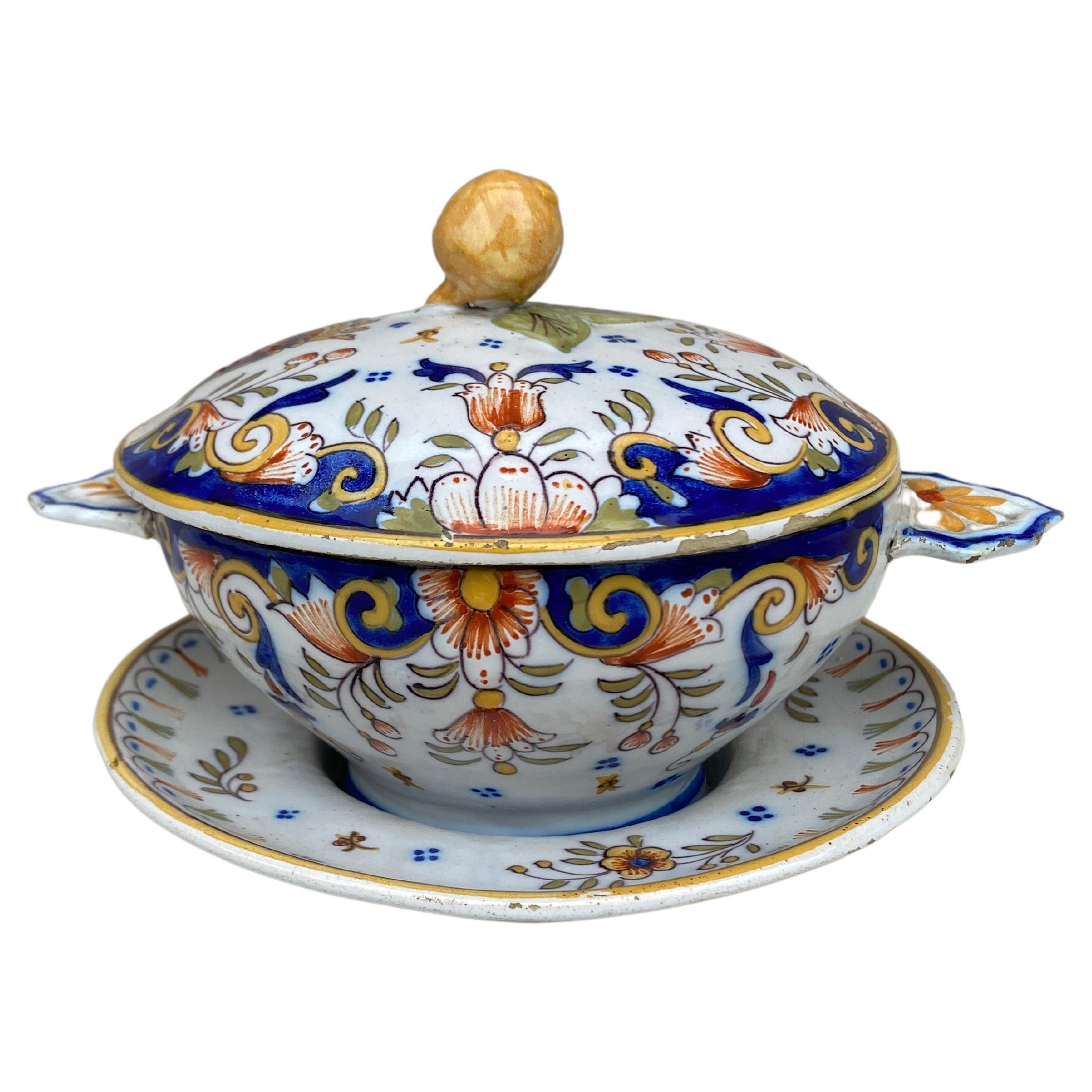 French Faience Tureen Desvres, circa 1900 For Sale