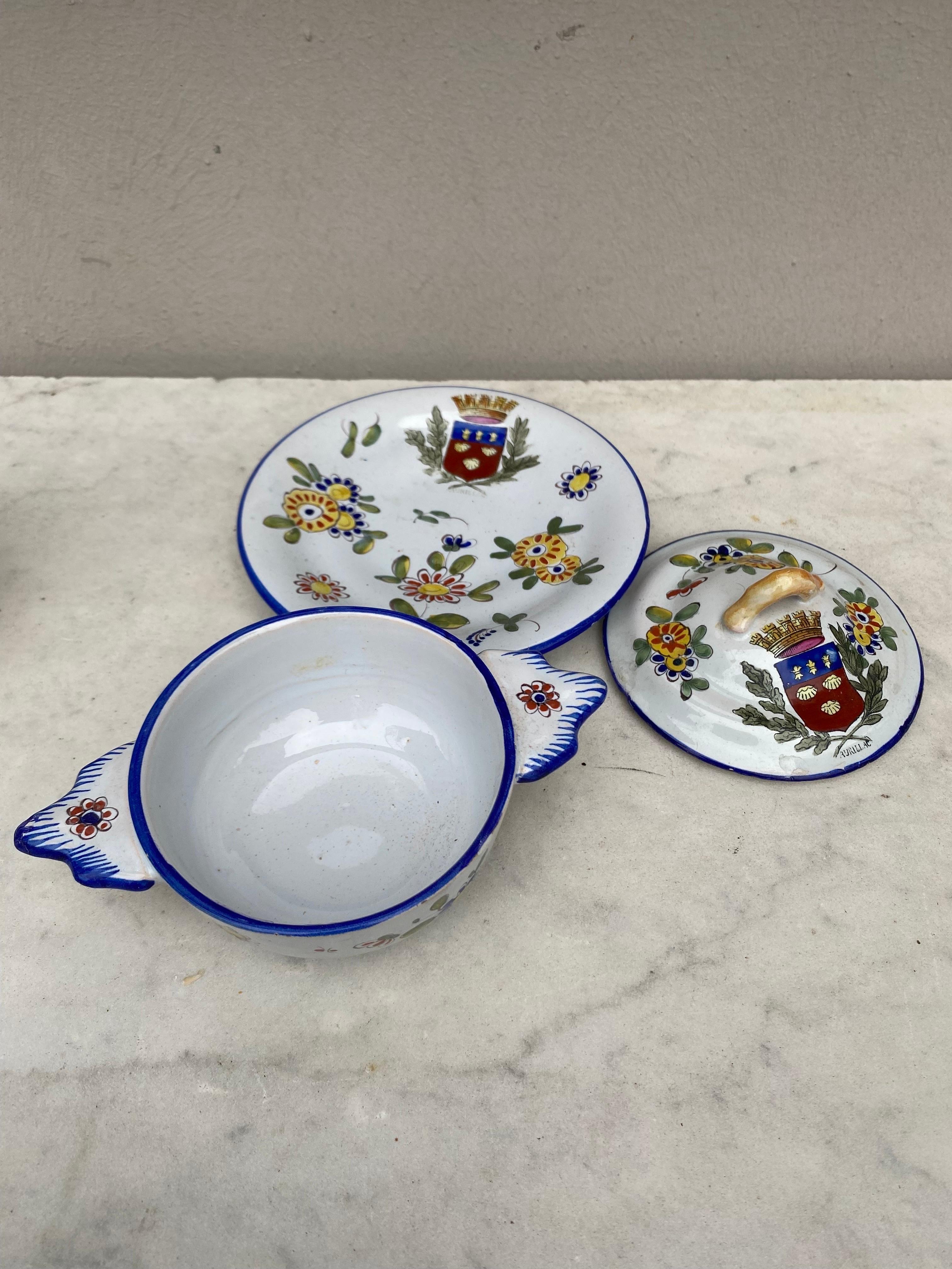 French Faience Tureen Keller & Guerin Saint Clement, Circa 1900 For Sale 1