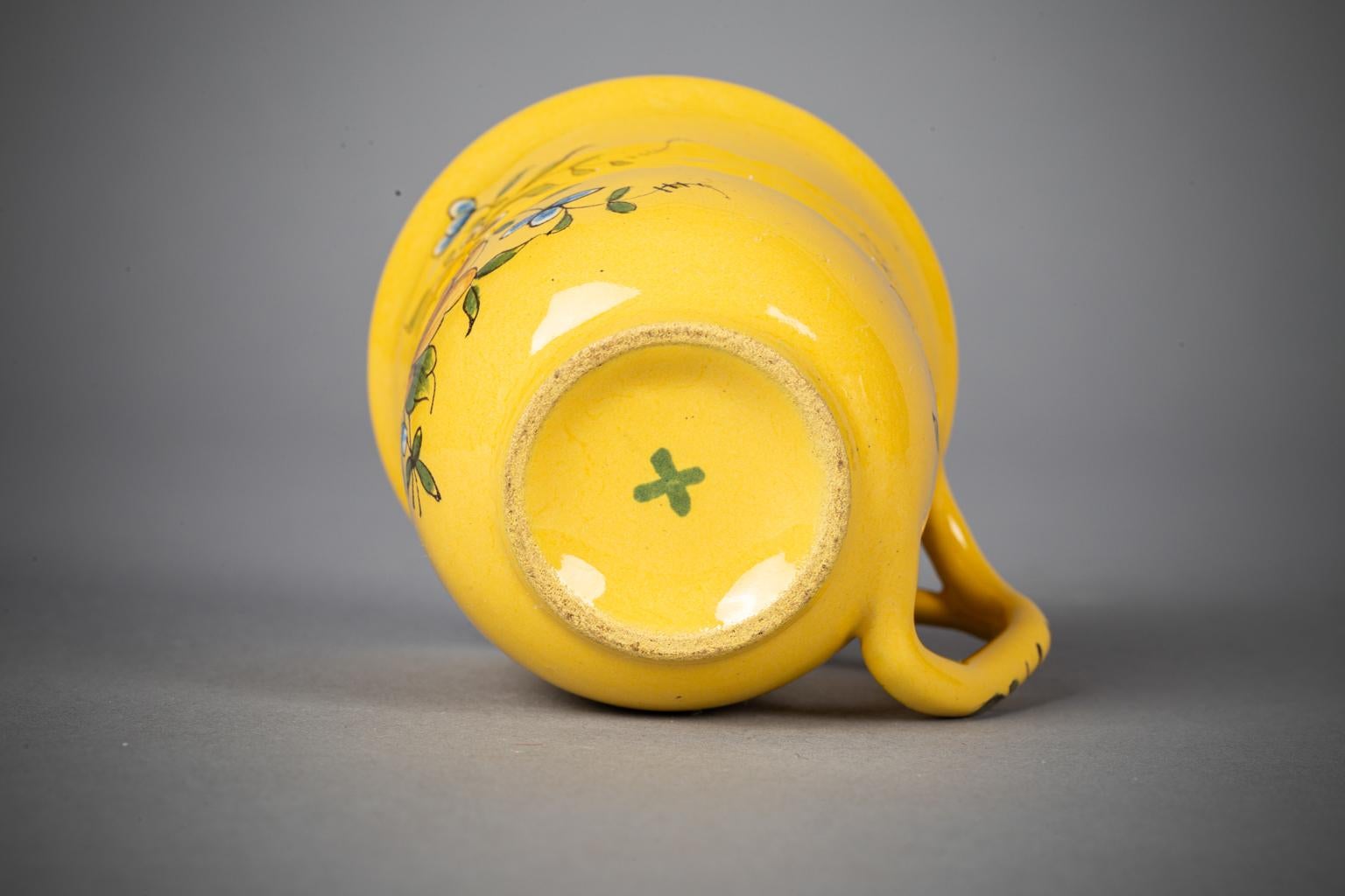 French Faience Yellow Ground Pot-de-creme Set with Platter, circa 1890 For Sale 3