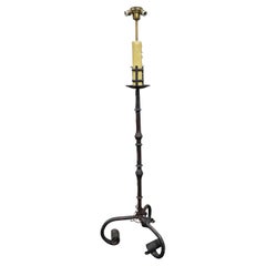 Antique French Fair Forge Candle Stand Lamp