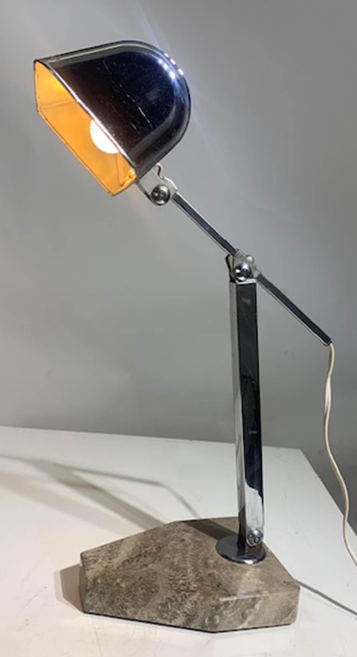 chrome bankers lamp