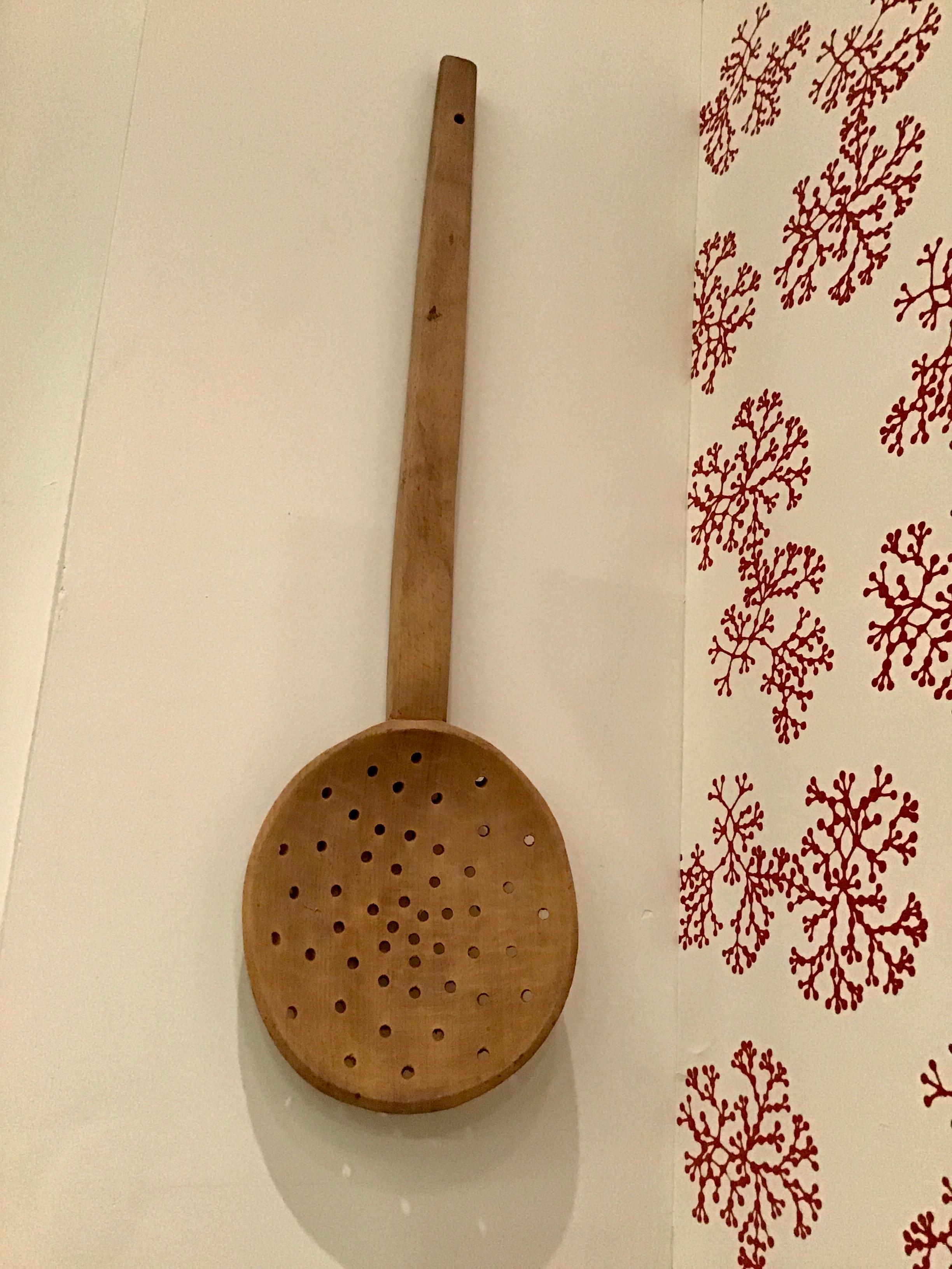 French Farm Strainer Spoon Large In Good Condition In Los Angeles, CA