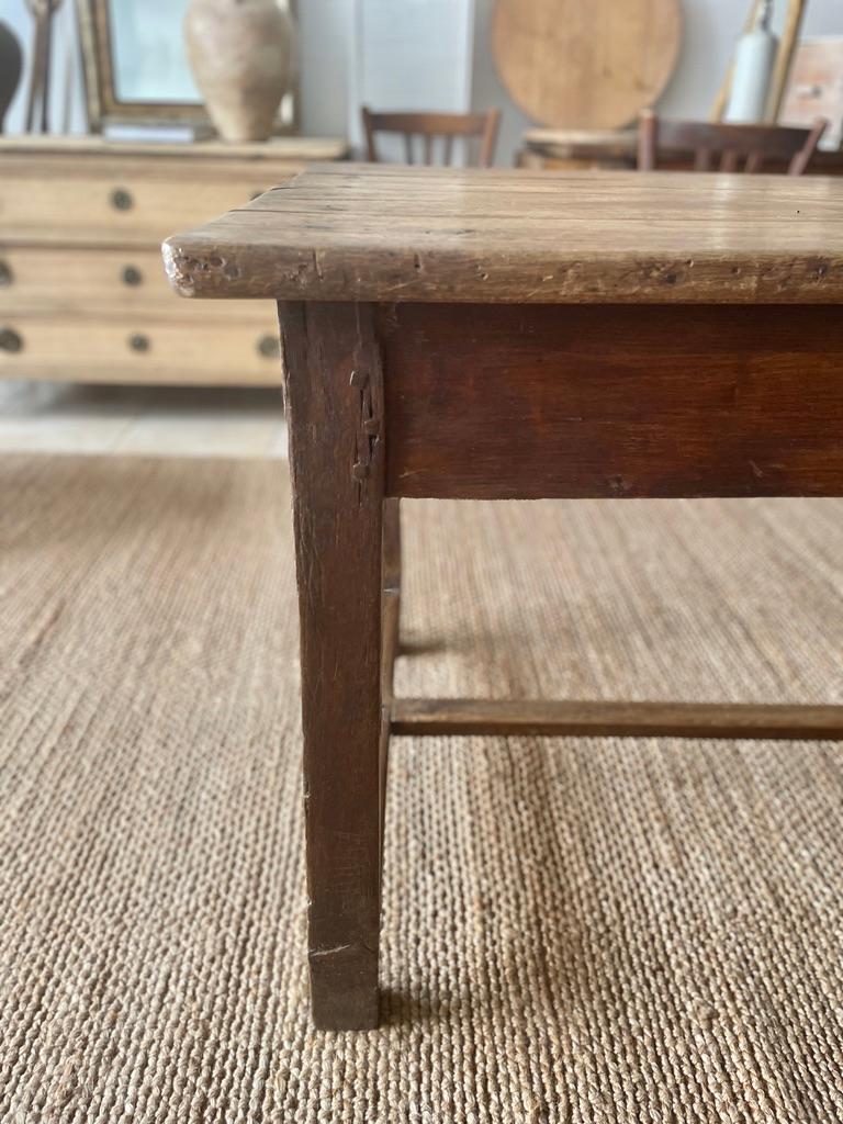 An authentic French country farm house harvest work table with attractive beautifully aged warm rustic patina. circa 1850
Created in Provincial France in the 19th century, likely Southern France near the Mediterranean.
Great condition, retaining