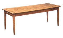 French Farm Table of Cherry with Two Drawers
