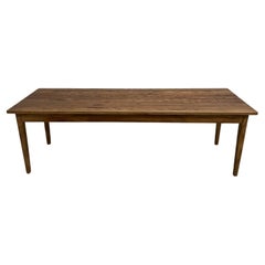 French farm table with spindle legs in solid beech and ash