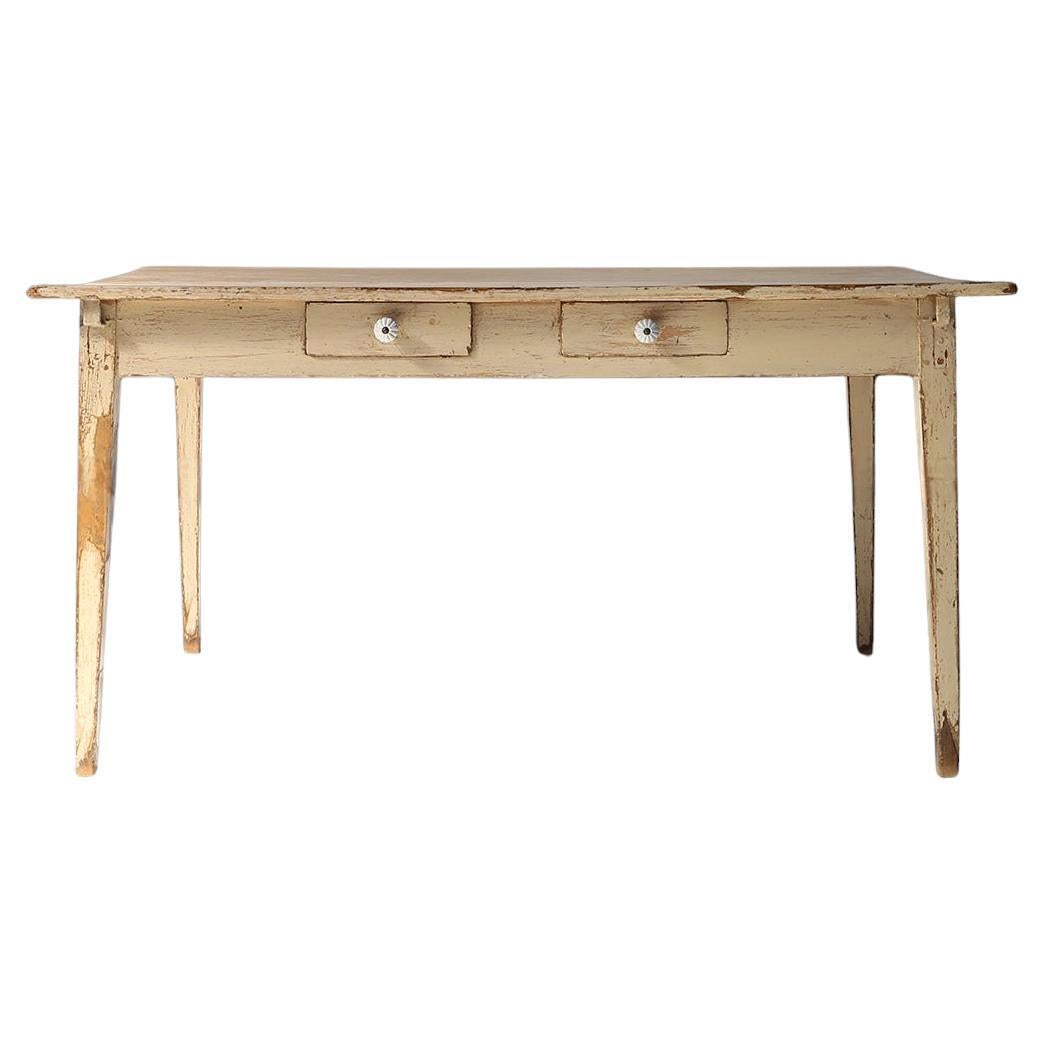 French farm table with tapered legs late 1800