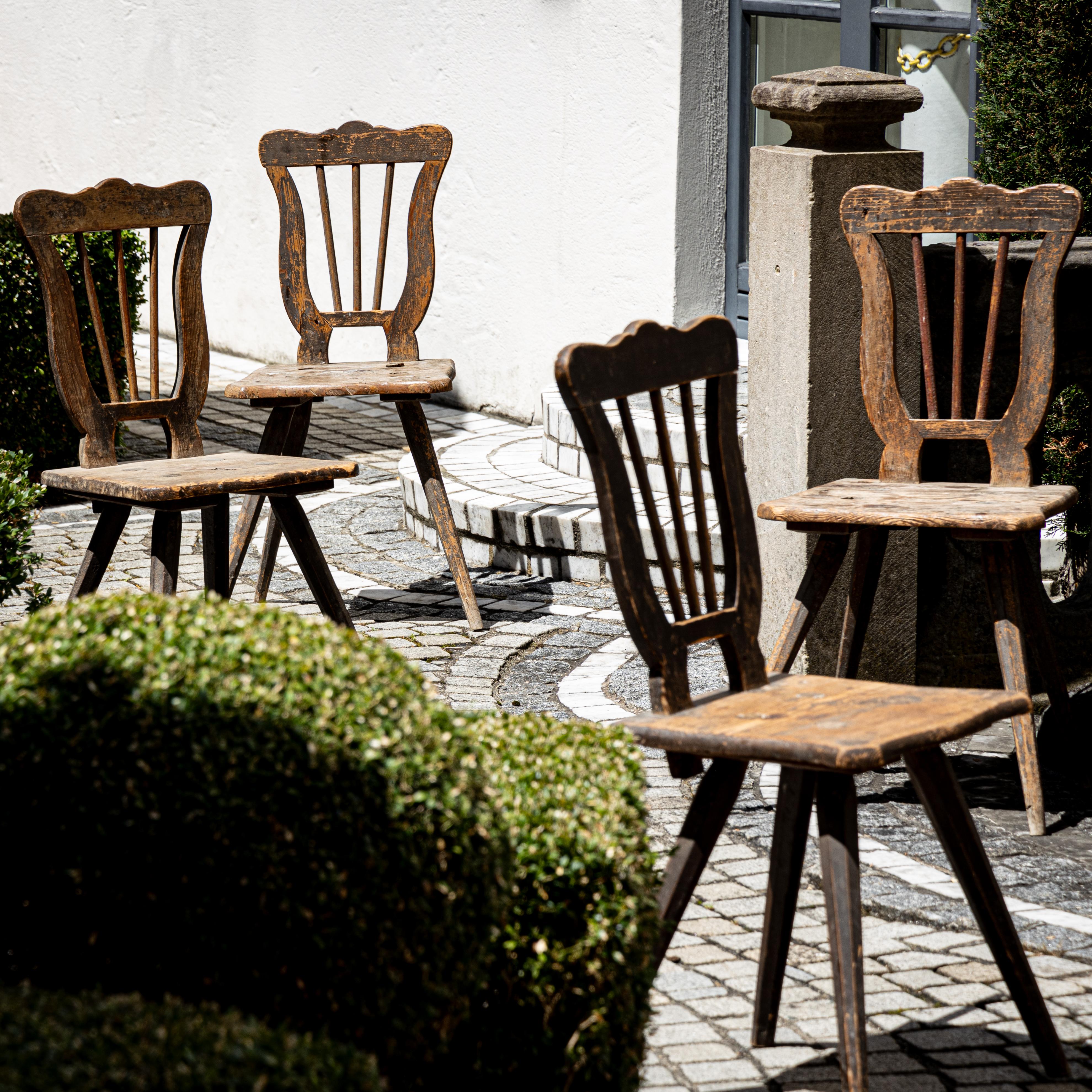 Bois Chaises de ferme françaises, vers 1820/1830 en vente