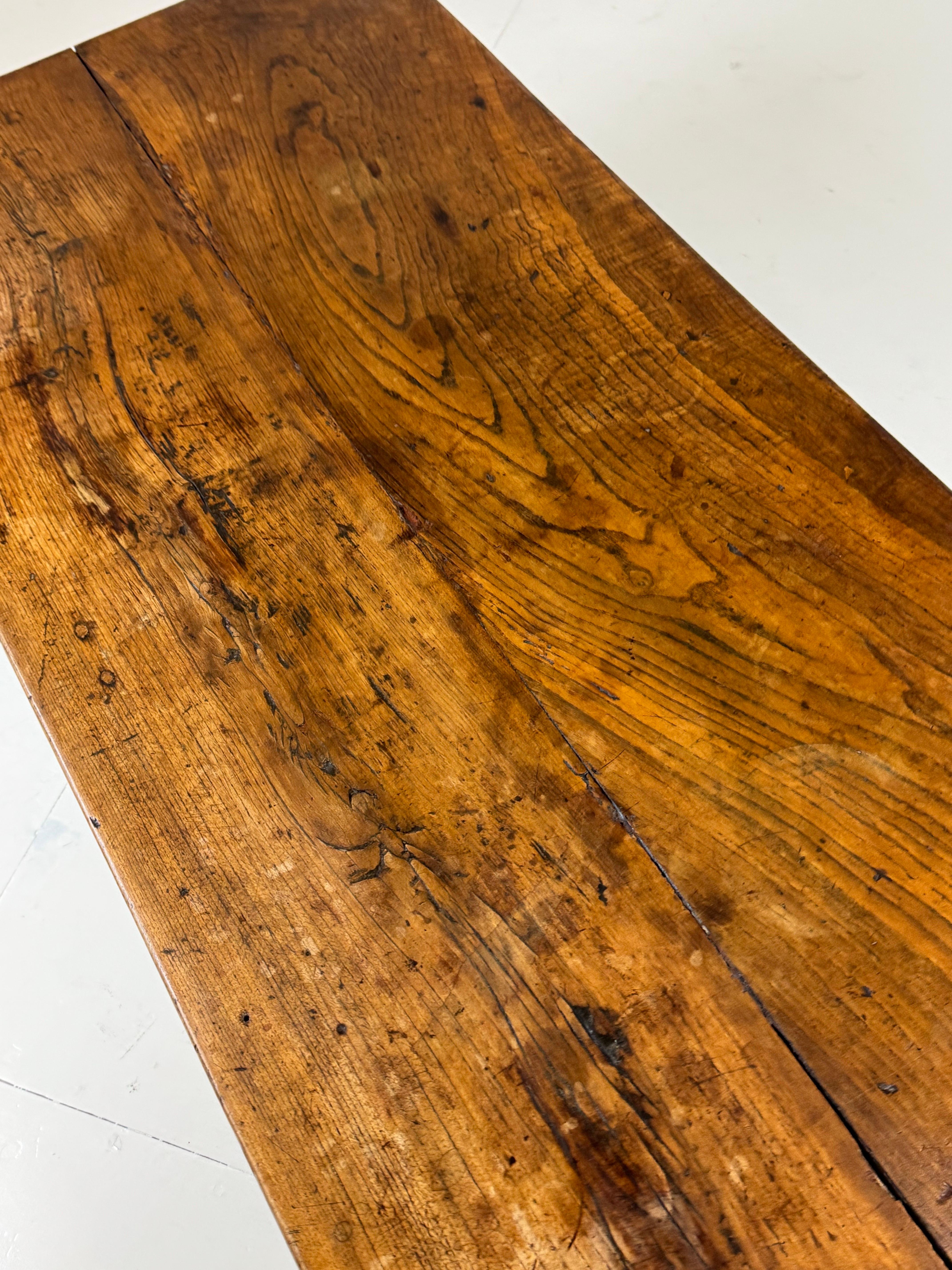 Wood French Farmhouse coffee table ca. 1800 For Sale
