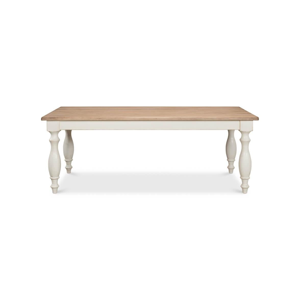 Inspired by the lifestyles of northern France, where families gather around large tables to share meals and make memories, this dining table serves up historical style with great taste. Crafted with care, this table features a natural wood reclaimed
