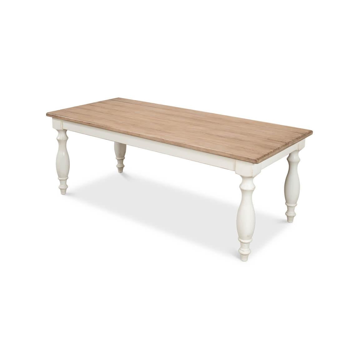 Asian French Farmhouse Dining Table For Sale