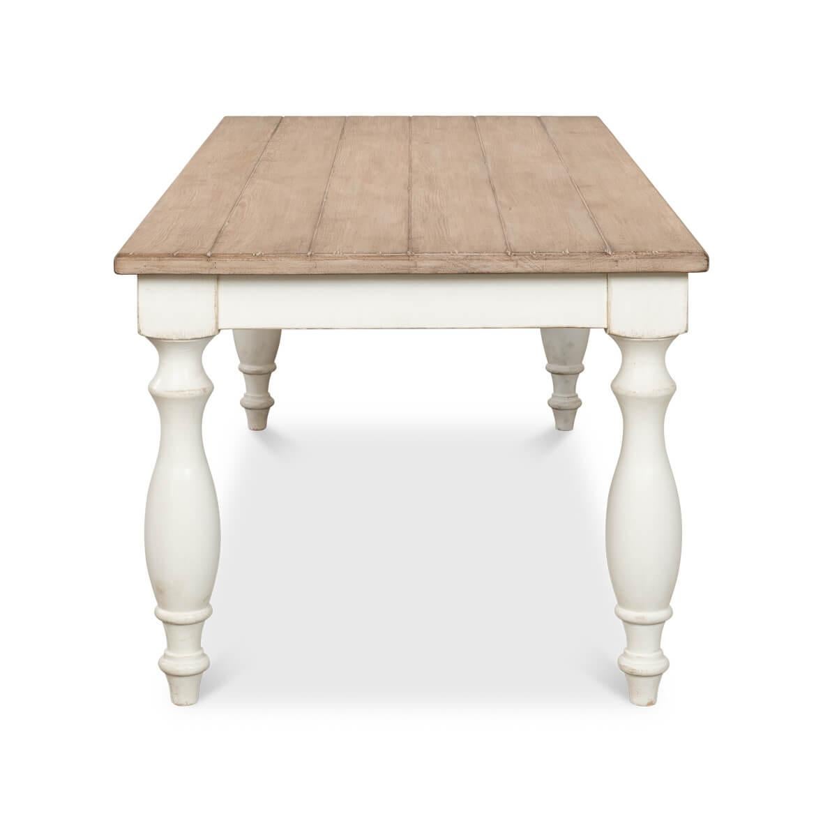 Wood French Farmhouse Dining Table For Sale
