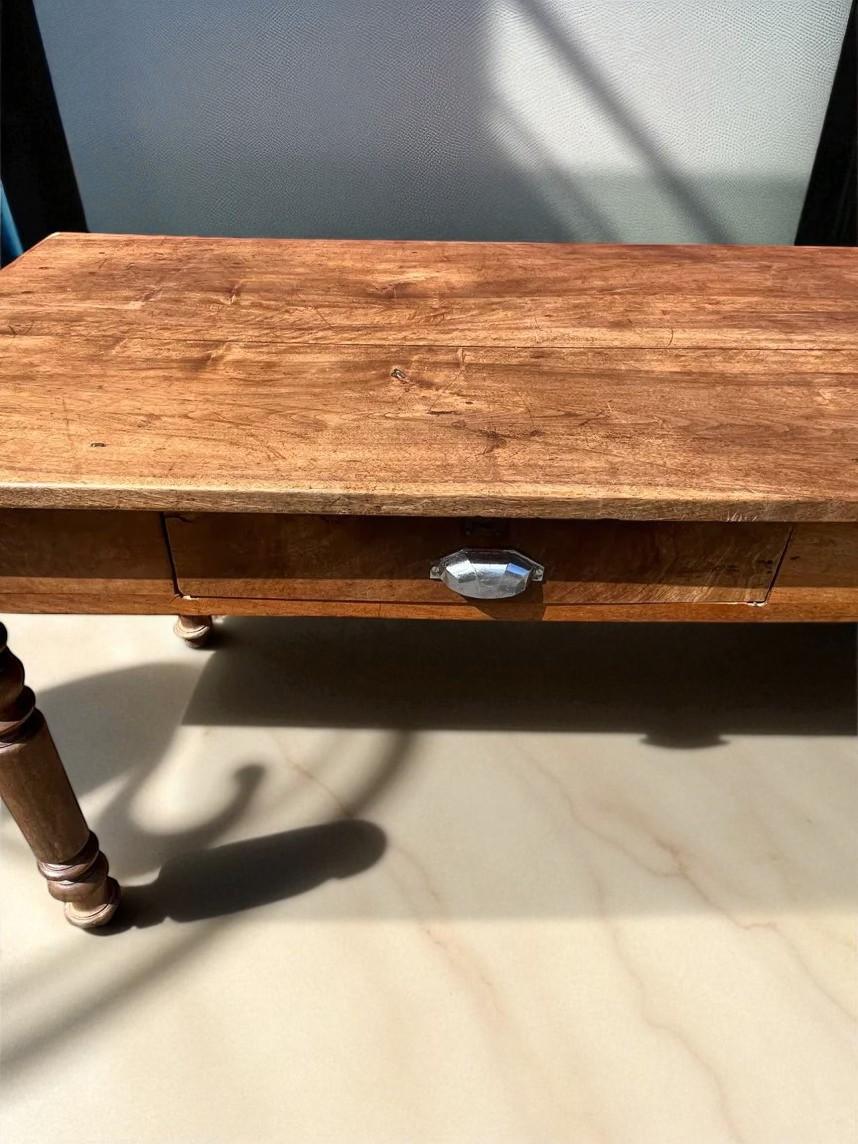 French Provincial French Farmhouse Dining Table  Late 19th Century  Solid Oak For Sale