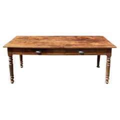 French Farmhouse Dining Table  Late 19th Century  Solid Oak