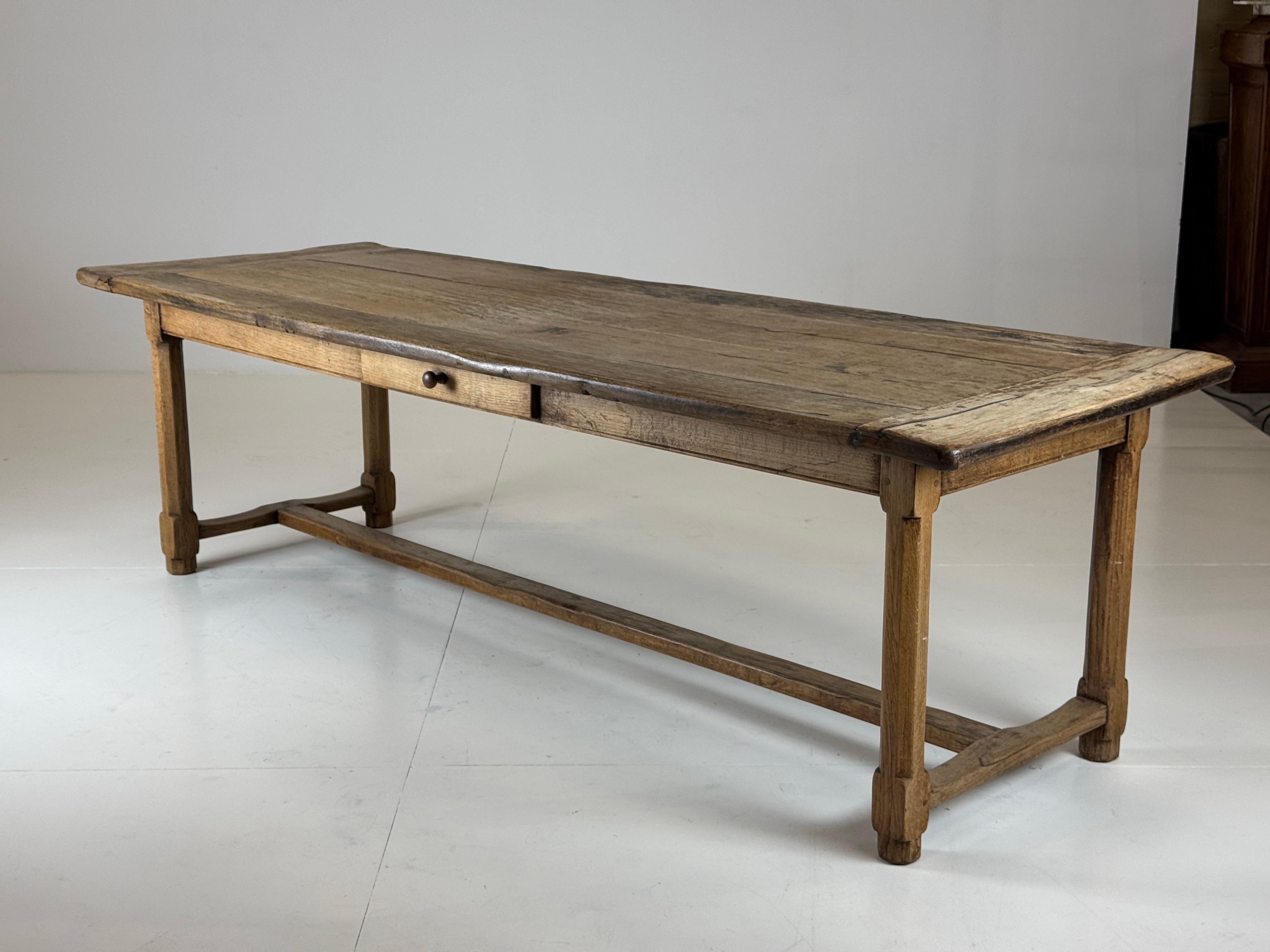 French Farmhouse Dining table Oak 250cm For Sale 7