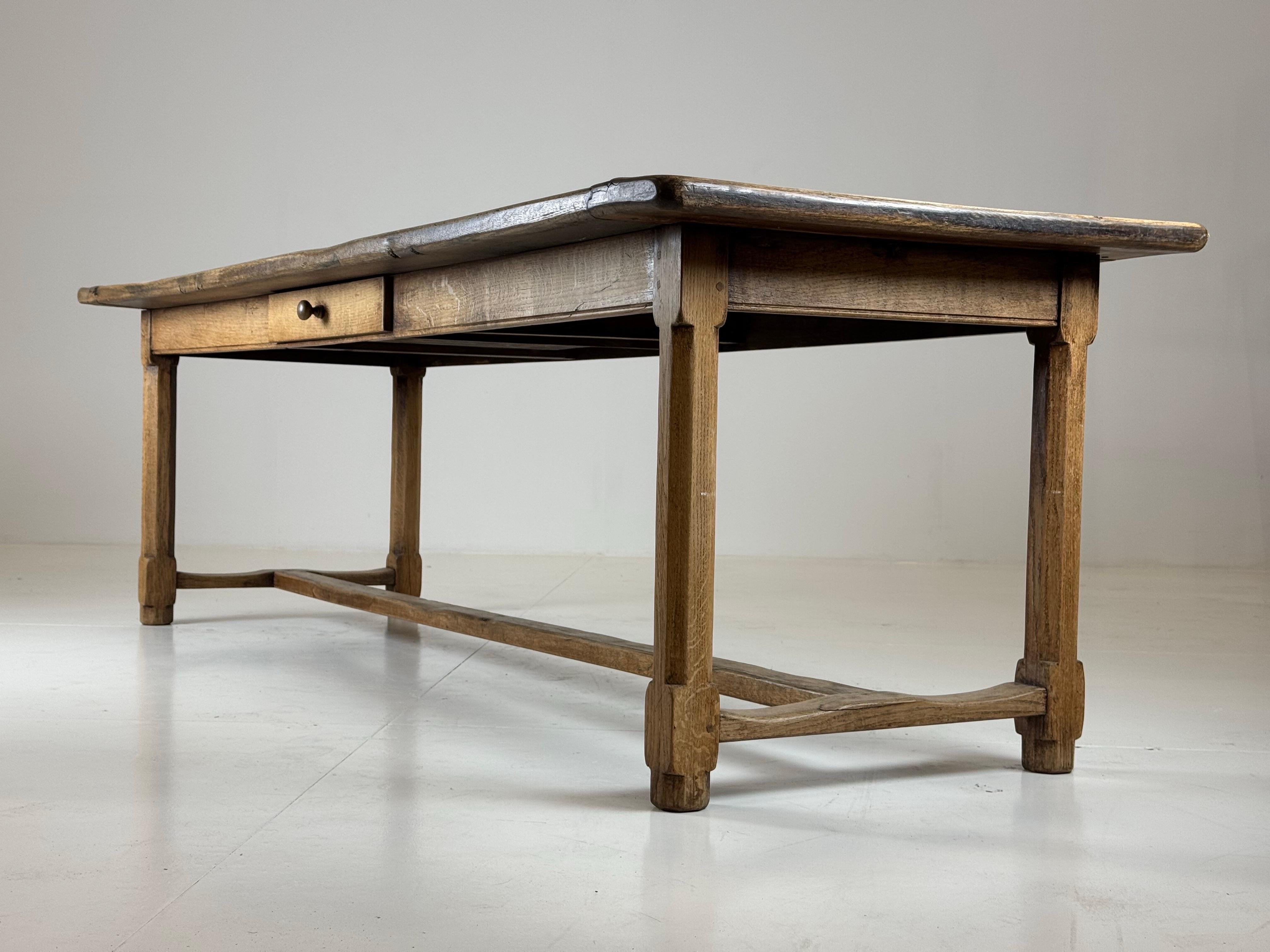French Farmhouse Dining table Oak 250cm For Sale 8