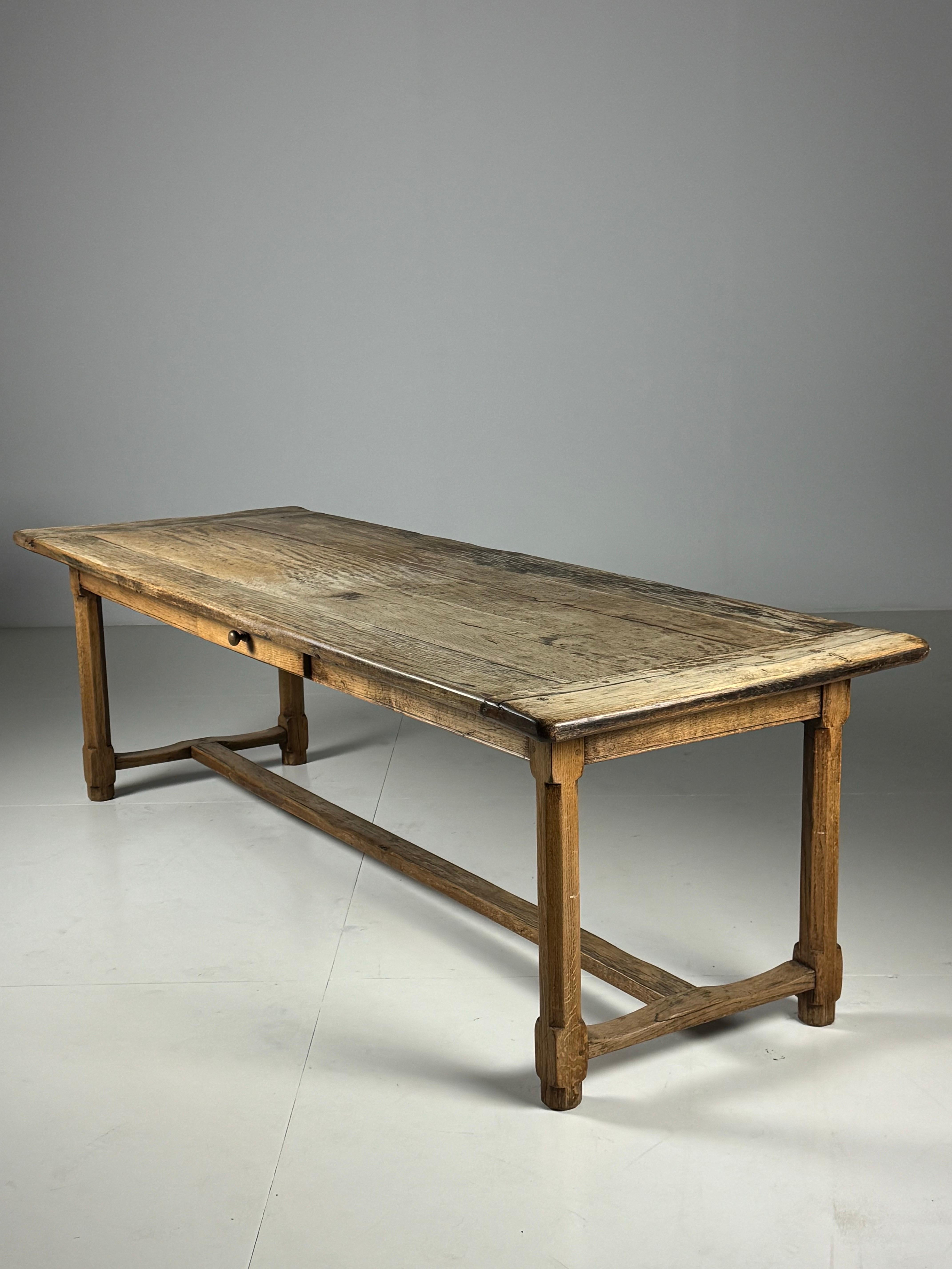 French Farmhouse Dining table Oak 250cm For Sale 10