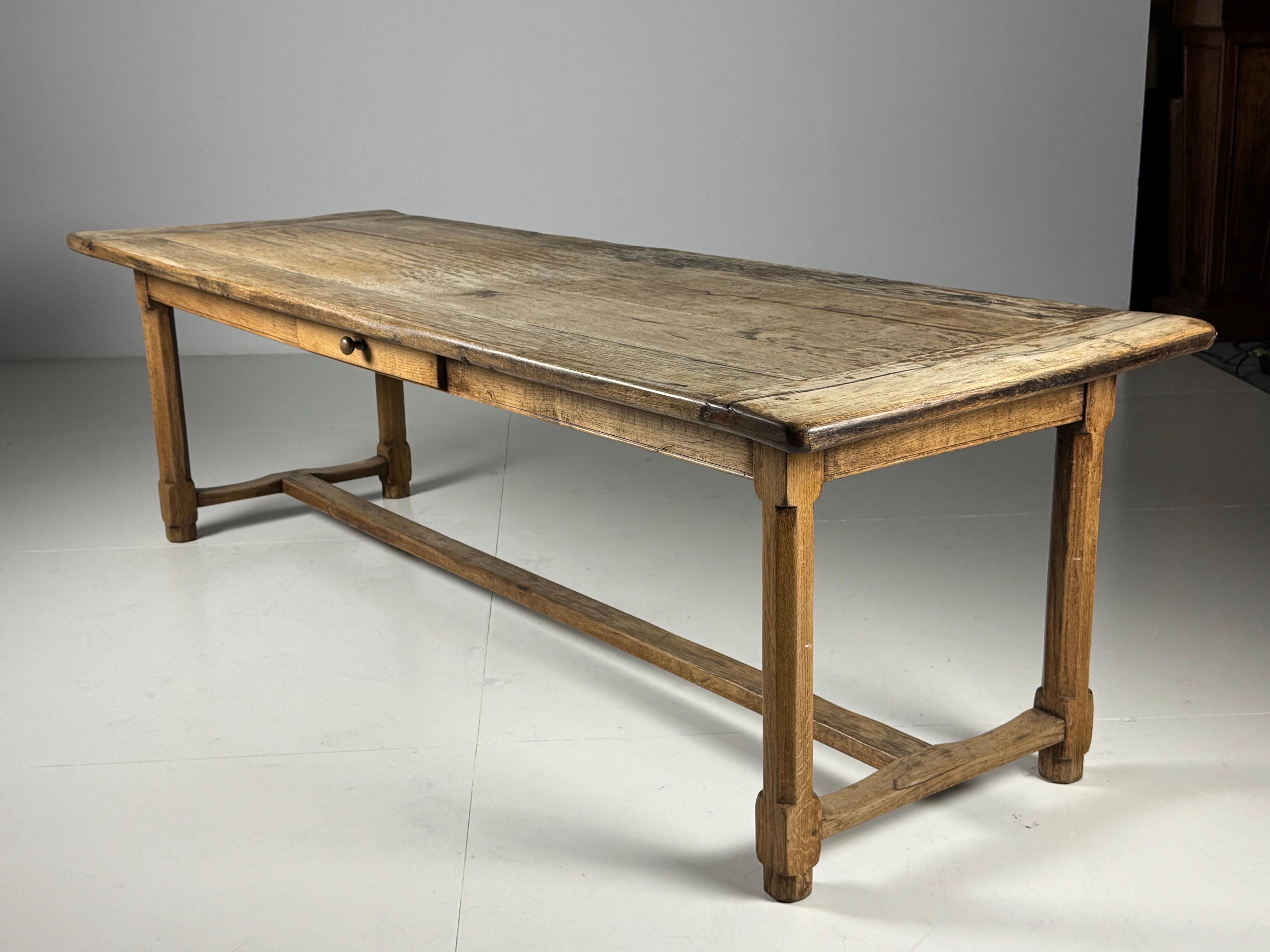 French Farmhouse Dining table Oak 250cm For Sale 5