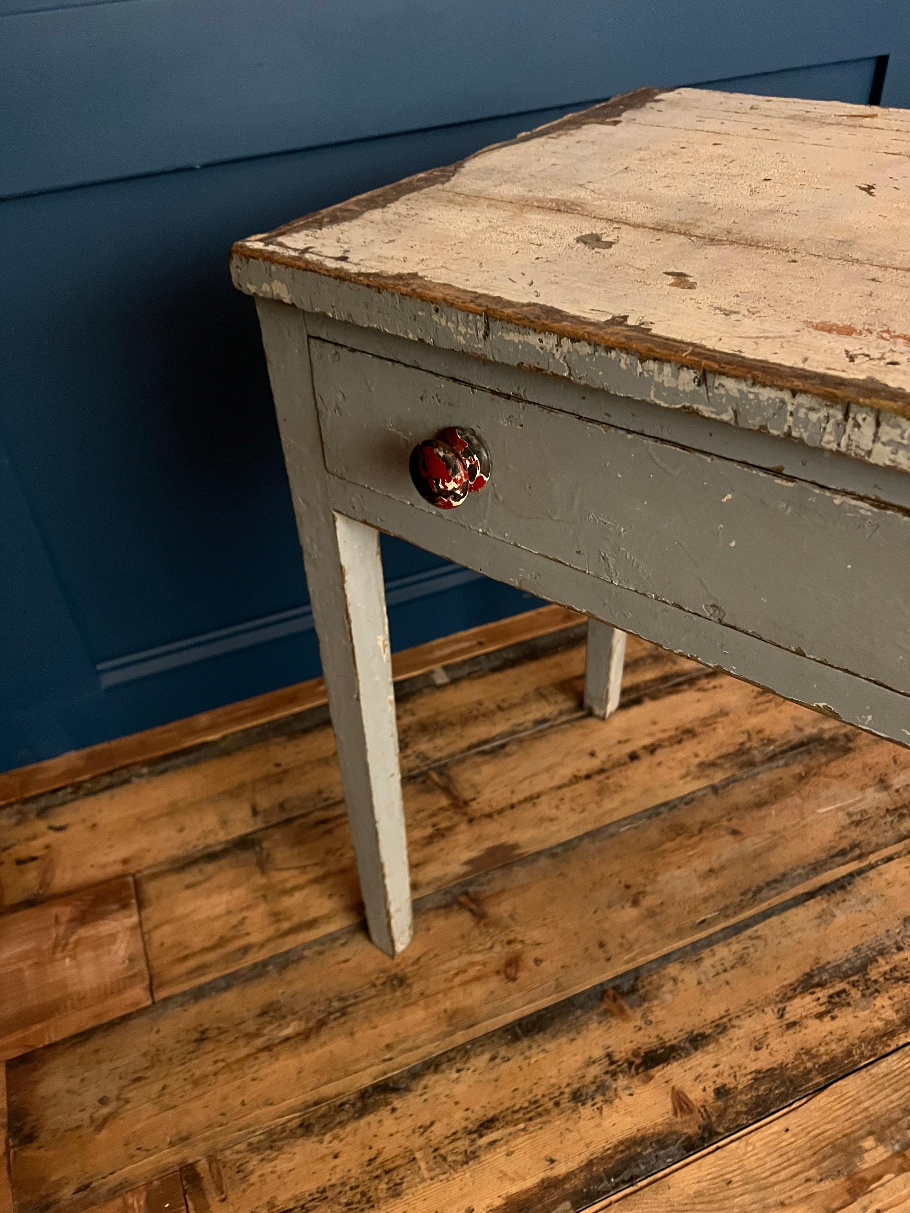 French Provincial French Farmhouse Painted Distressed Desk c.1920's