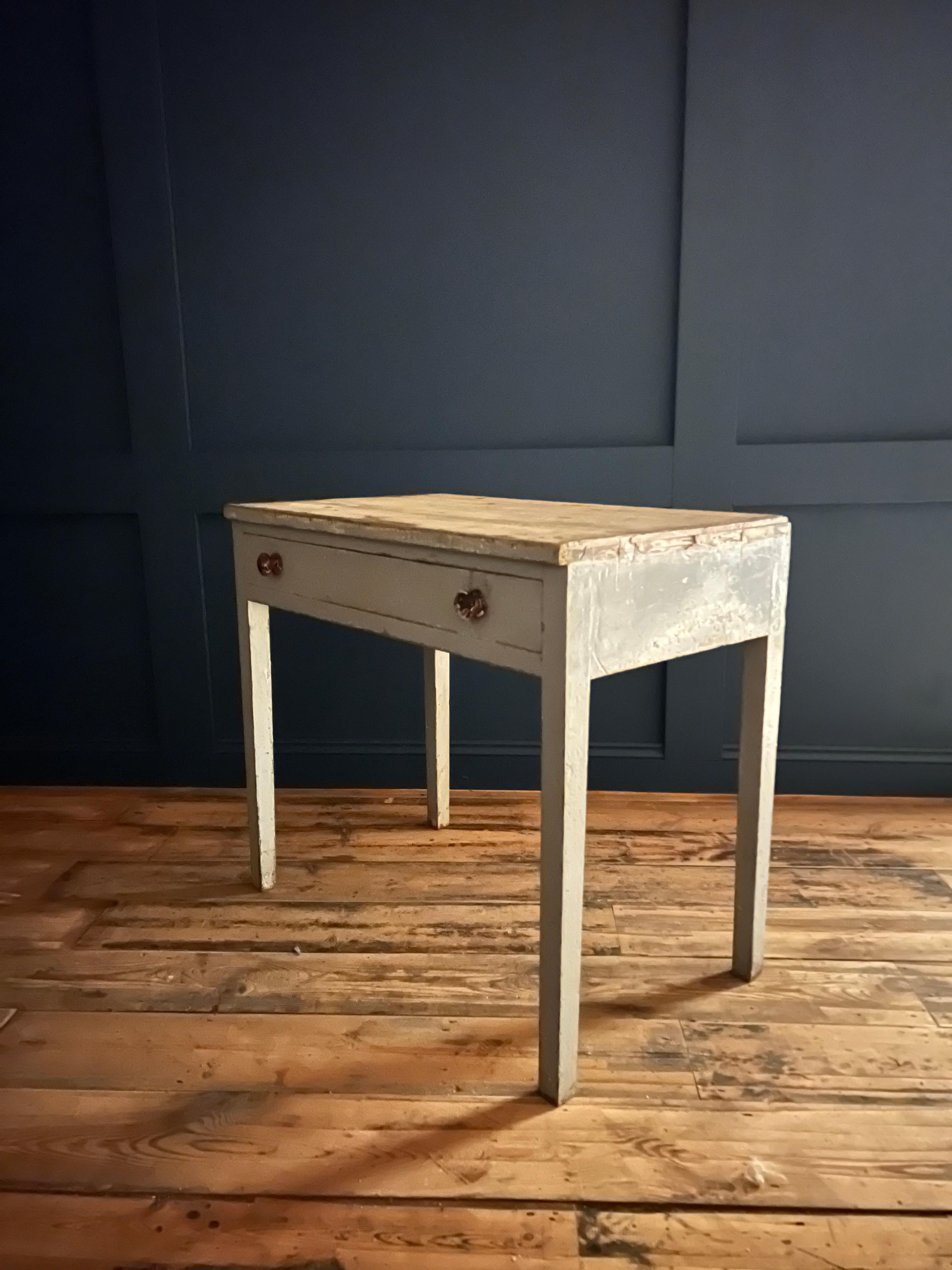Hand-Crafted French Farmhouse Painted Distressed Desk c.1920's
