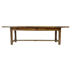 Antique French Farmhouse Solid Oak Refectory Table, France 19th Century