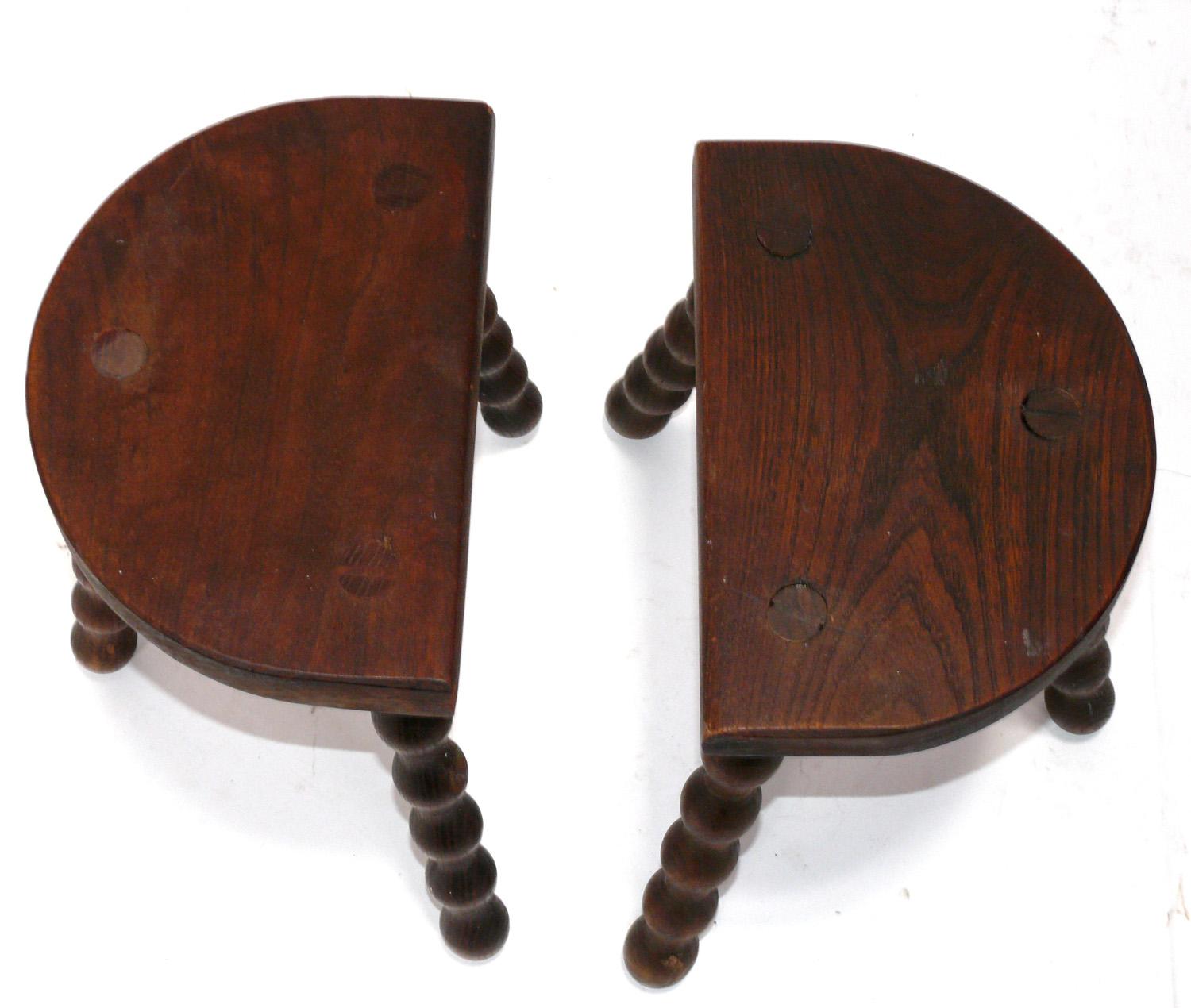 Wood French Farmhouse Stools For Sale