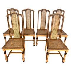 Chaises de salle à manger en chêne de style ferme française - Lot de 6