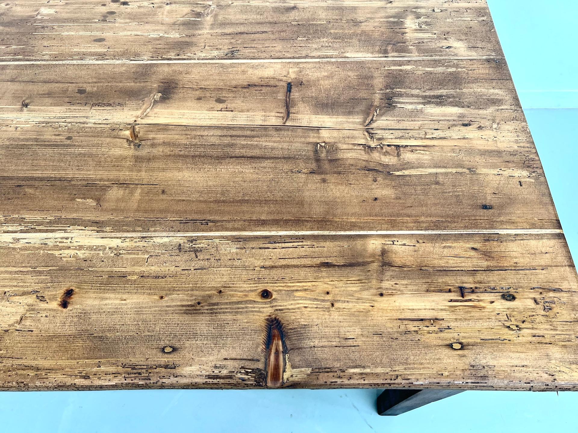 Table de ferme française des années 1950, en bois de pin en vente 12