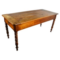 Mesa de granja francesa en madera de frutal c.1835