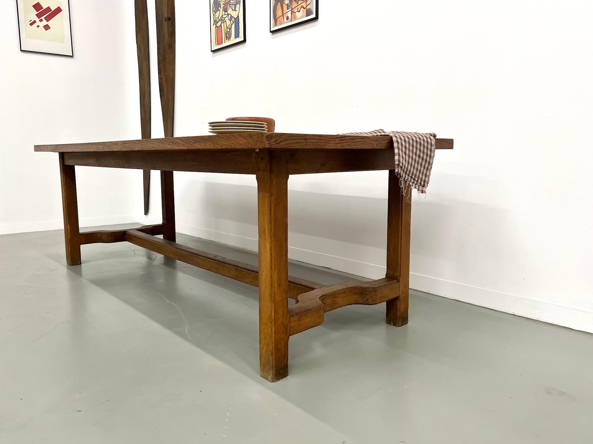 French Farmhouse table in oak from the 1950s For Sale 4