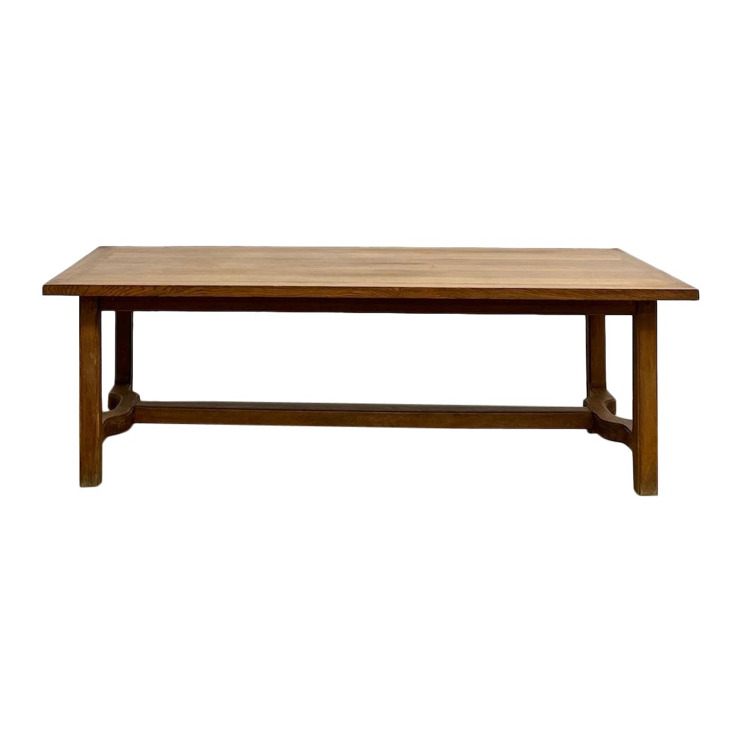 Table de ferme française en chêne des années 1950