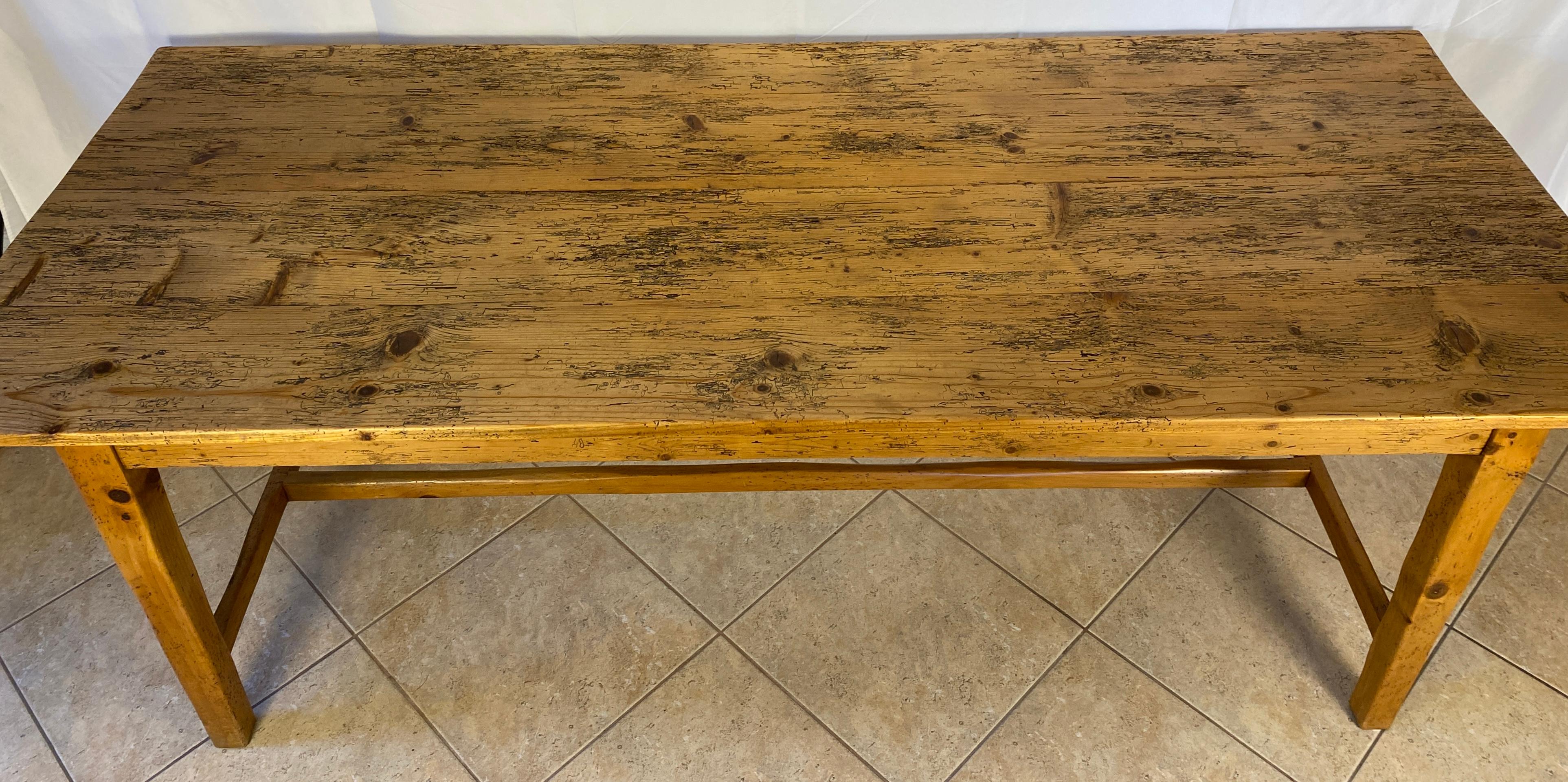 Hand-Crafted French Provencial Farmhouse Dining Table  For Sale
