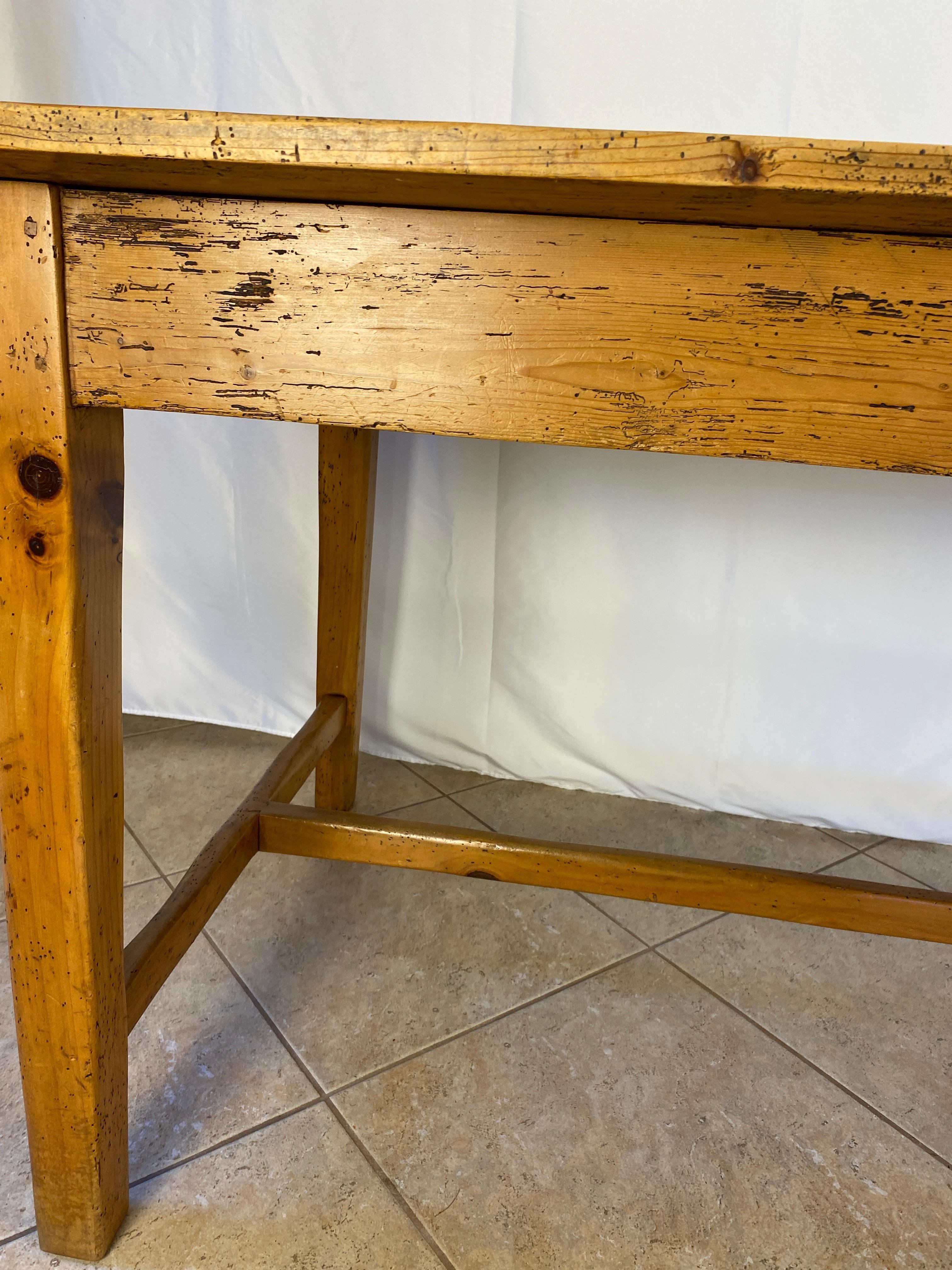 French Provencial Farmhouse Dining Table  In Good Condition For Sale In Miami, FL