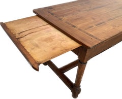 French Farmhouse Turned Leg Table with Drawer