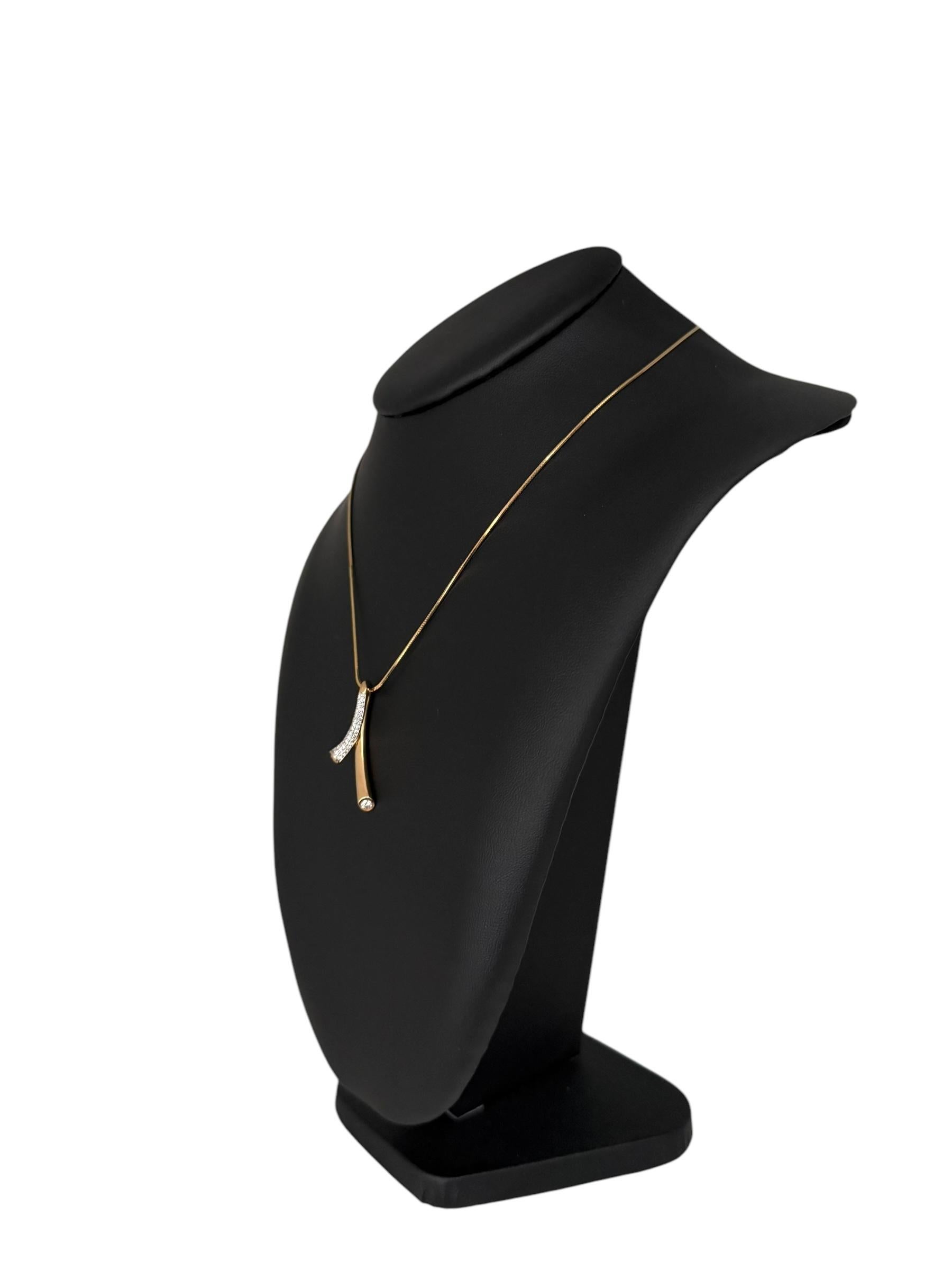 French Fashion Yellow and White Gold Pendant with Diamonds For Sale 3