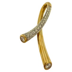 French Fashion Yellow and White Gold Pendant with Diamonds