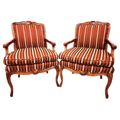 Retro French Bergere Armchairs - A Pair