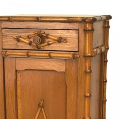 French Faux Bamboo and Pine Commode