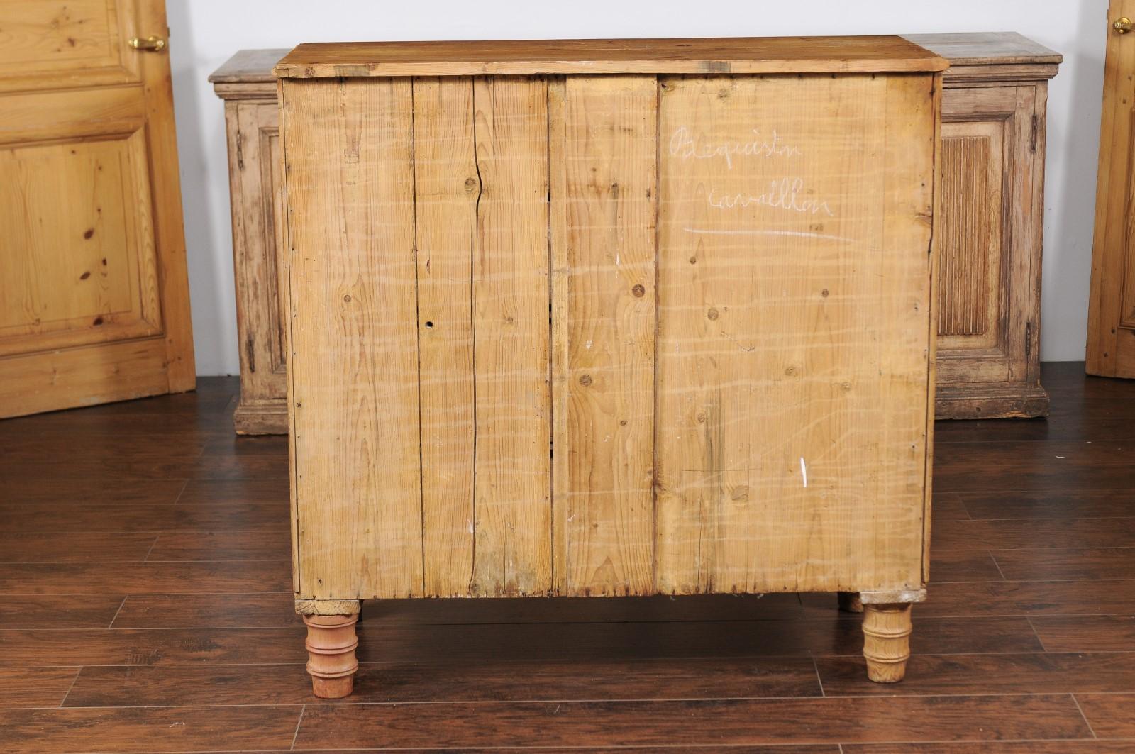 French Faux-Bamboo and Pine Five-Drawer Chest with Cylindrical Feet, circa 1880 4