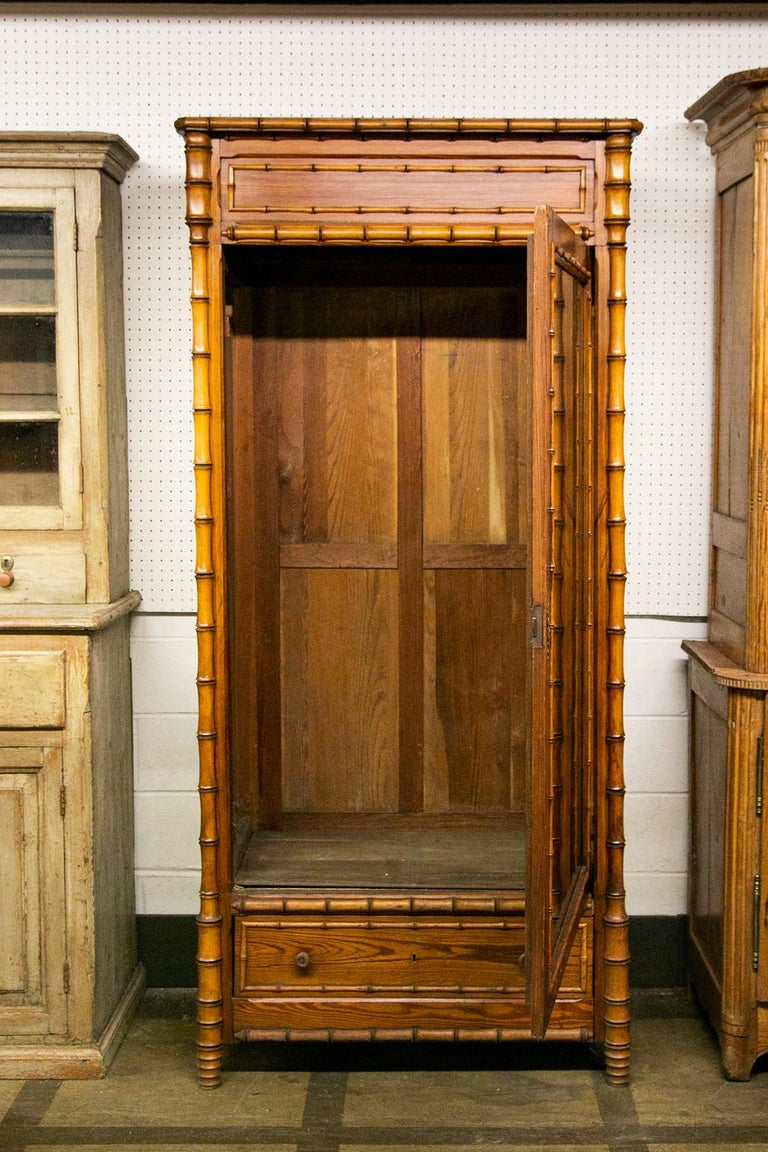 French Faux Bamboo Armoire at 1stDibs