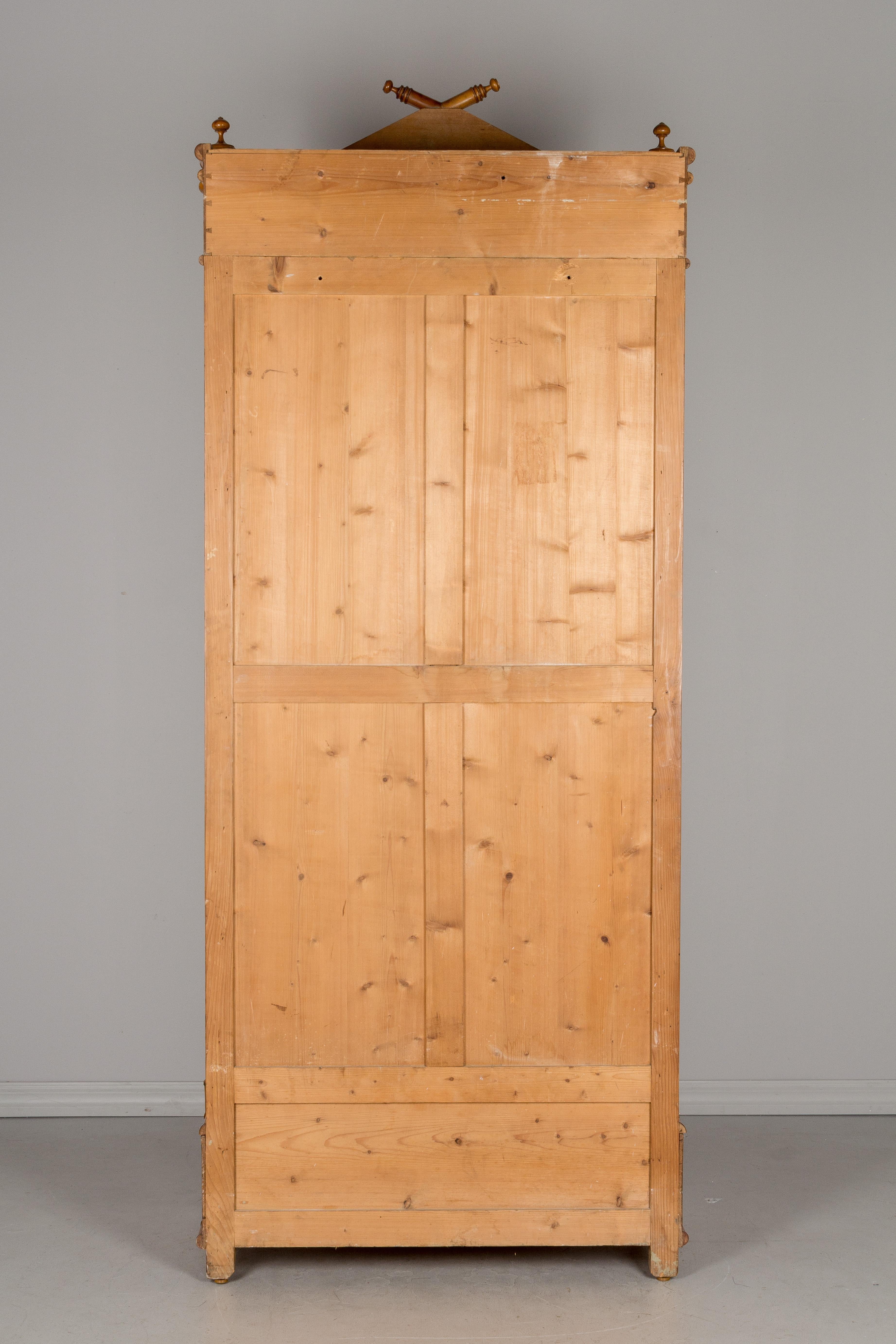 Cherry French Faux Bamboo Armoire or Wardrobe