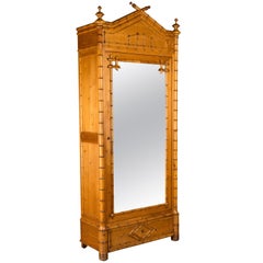 French Faux Bamboo Armoire or Wardrobe