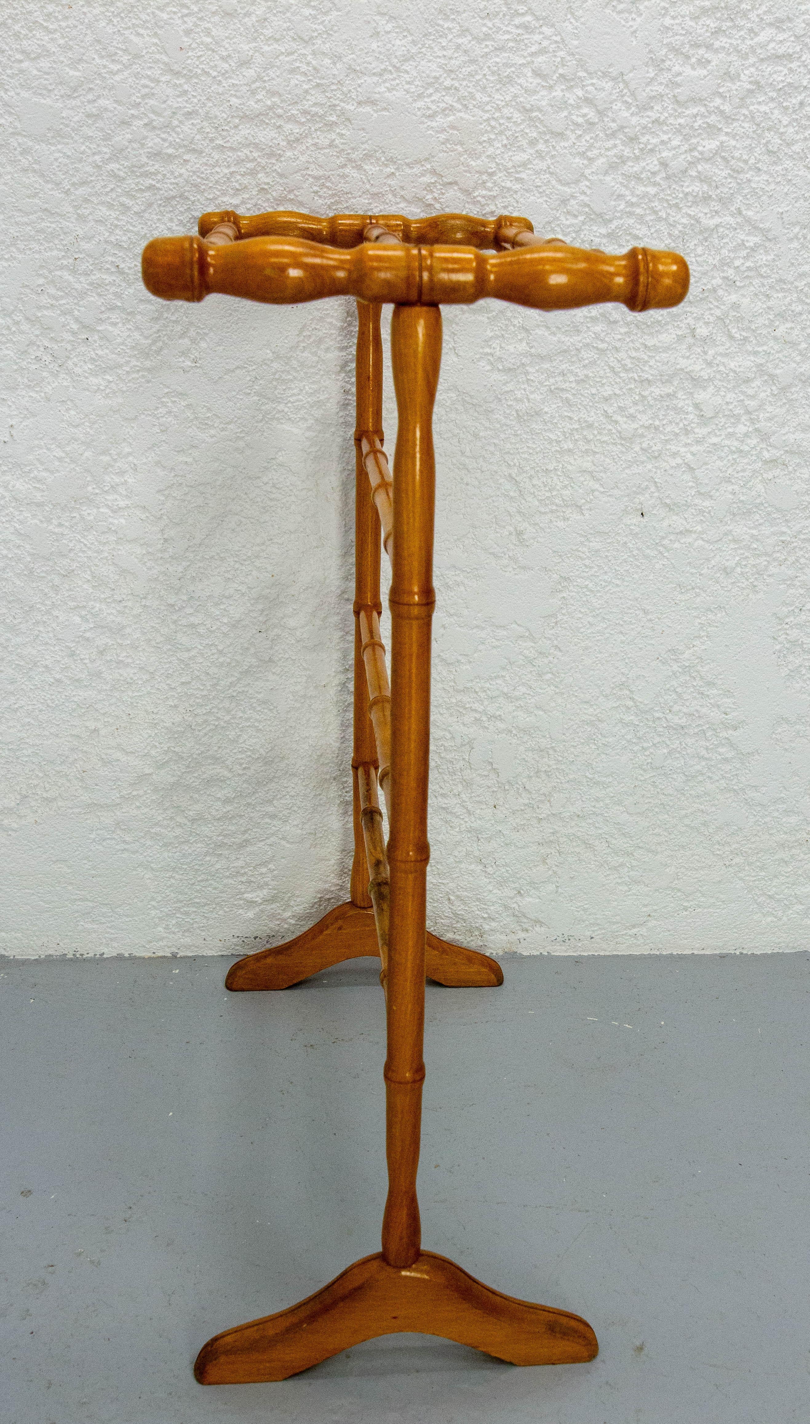 French Faux Bamboo Beech Towel Rack, circa 1950 1