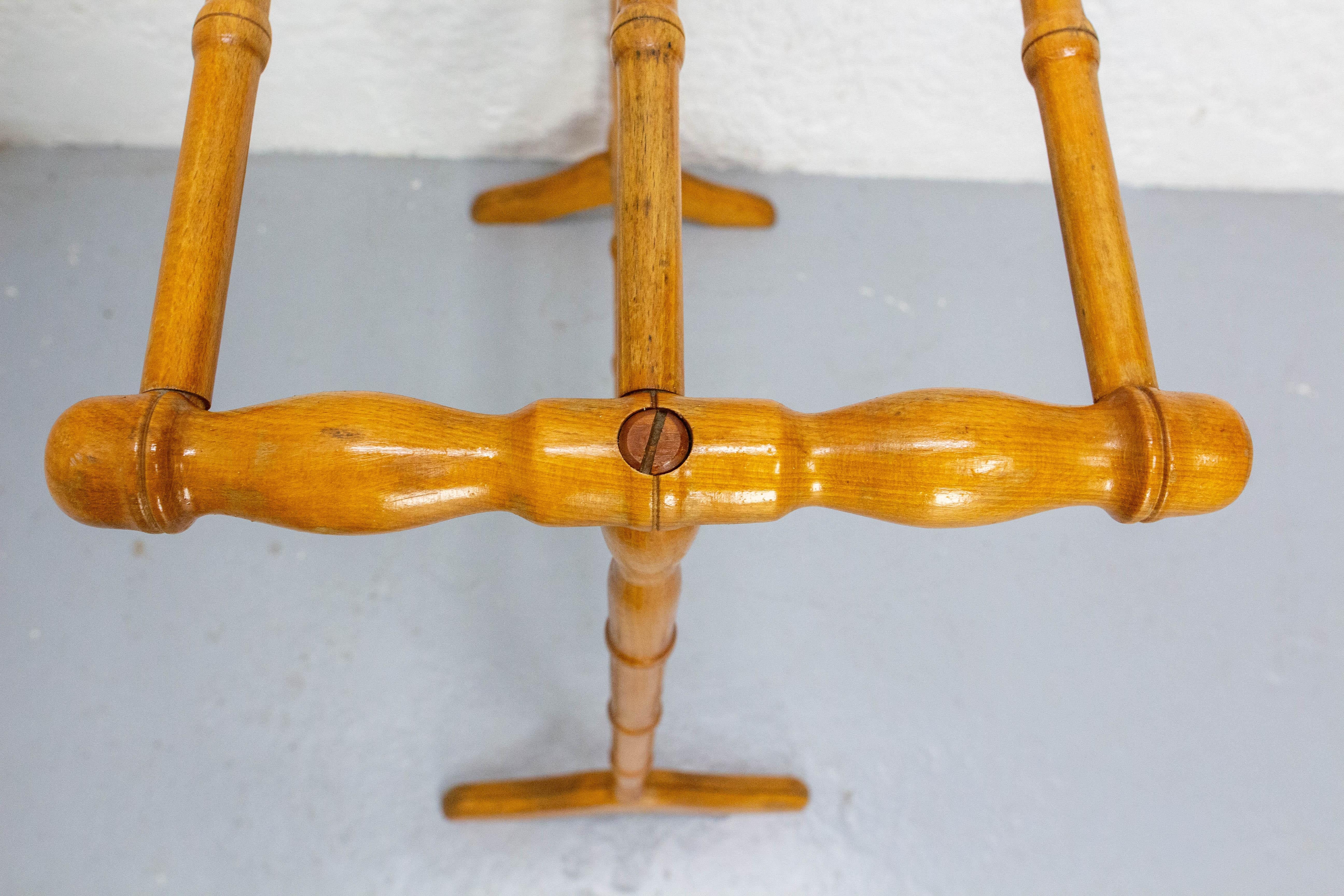 French Faux Bamboo Beech Towel Rack, circa 1950 3