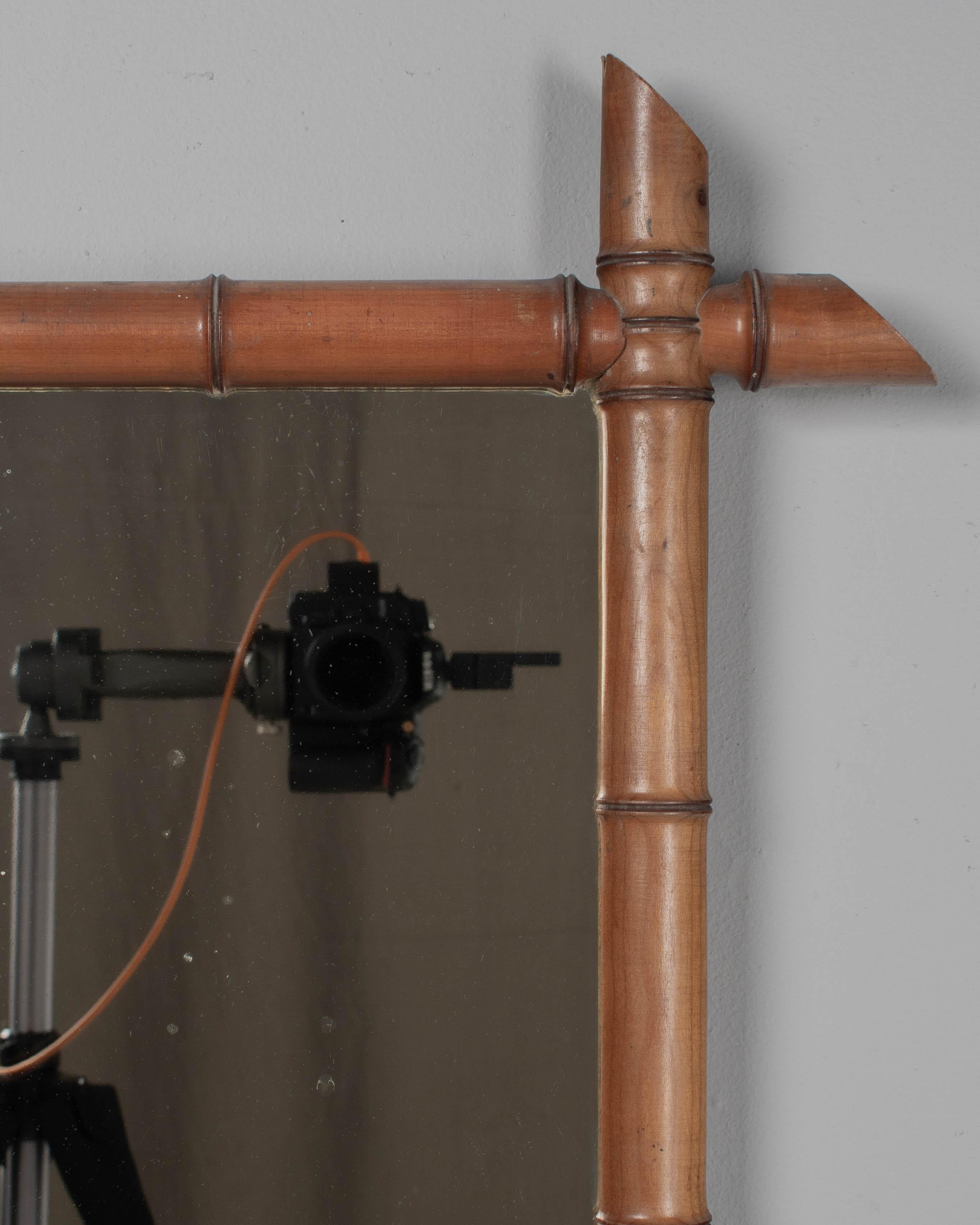 Francese Specchio francese in finto bambù e ciliegio 27