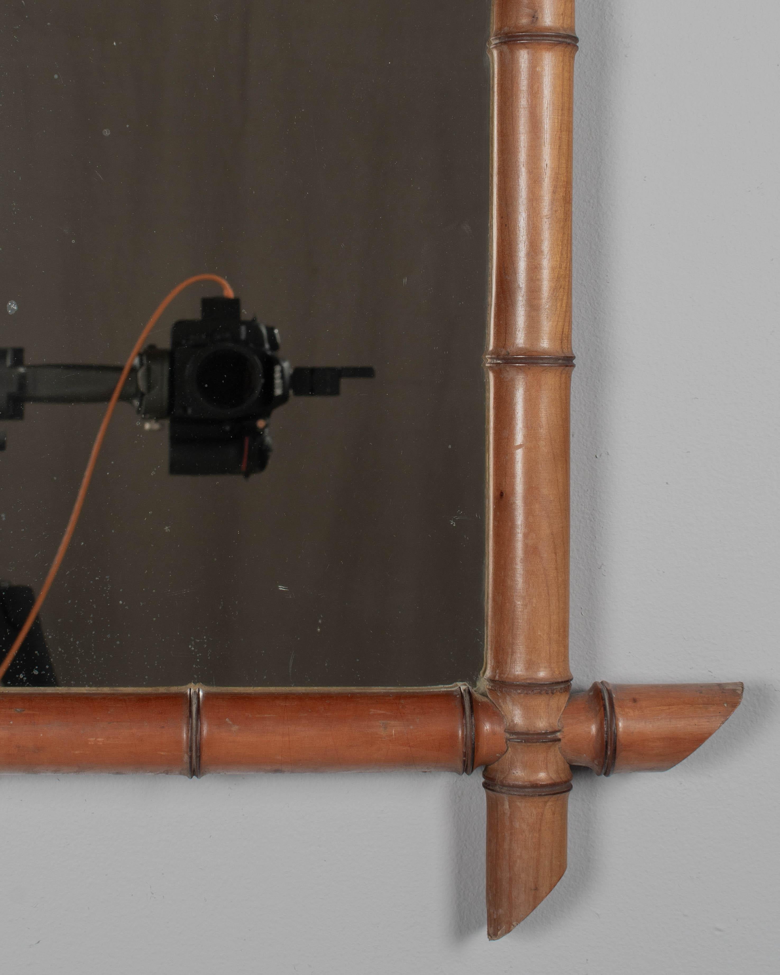 Fatto a mano Specchio francese in finto bambù e ciliegio 27