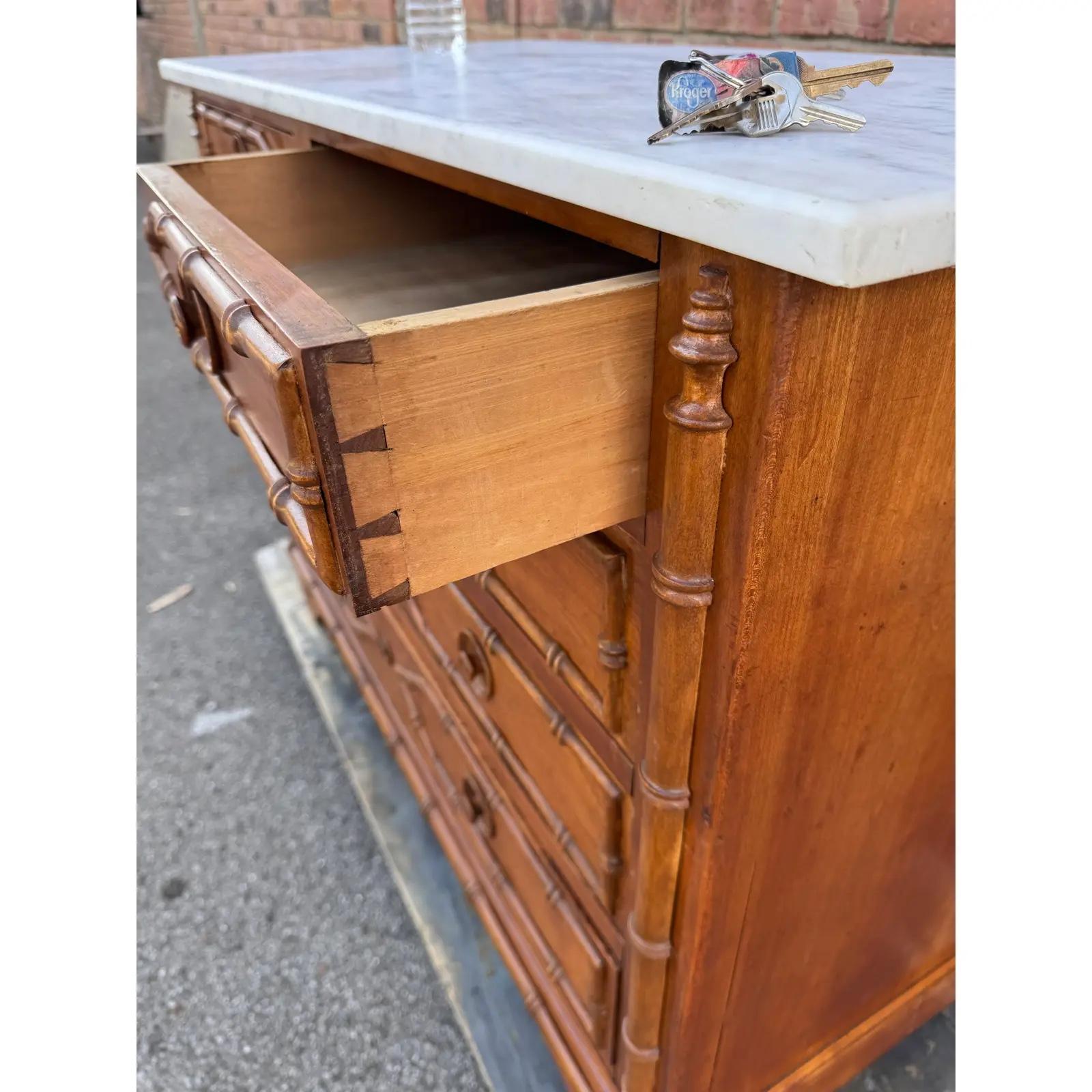 French Faux Bamboo Chest of Drawers For Sale 2